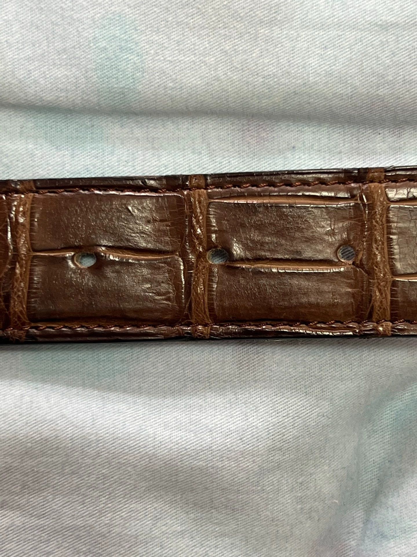 Hermes Hermes Crocodile Belt Gold Brown 95 Limited Size ONE SIZE - 4 Thumbnail