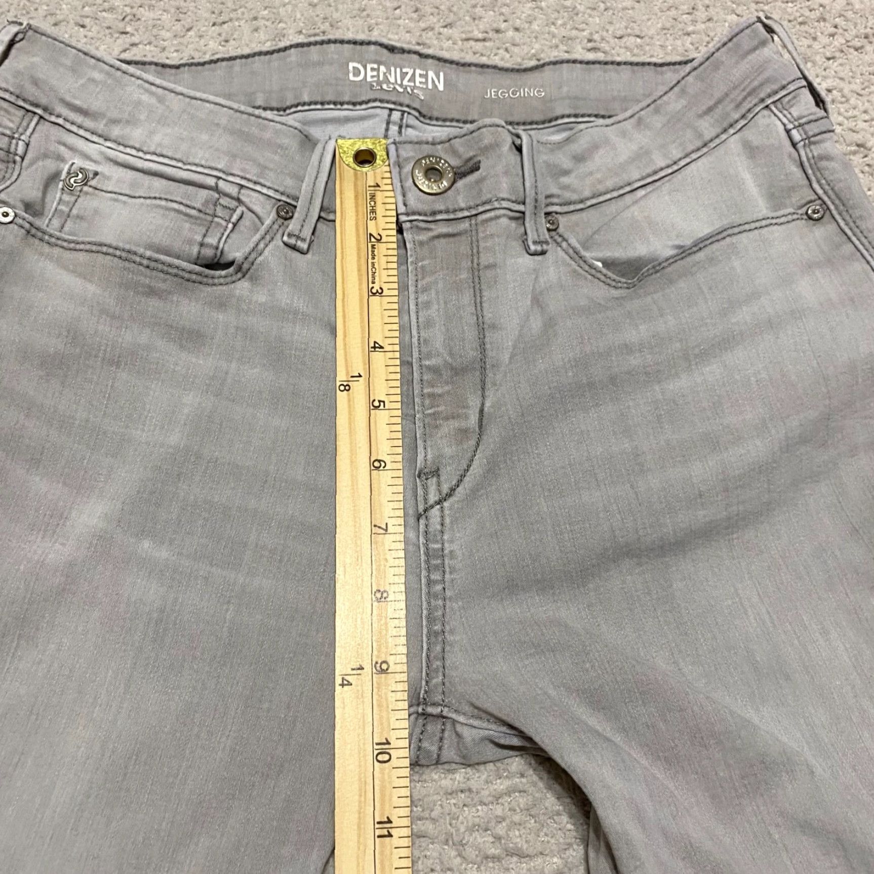 Denizen DENIZEN Levi's Jeans Womens 13 Gray Denim Medium Wash Jegging Mid Rise 5-Pocket Stretch Mens Womens Size 34" / US 12 / IT 48 - 4 Thumbnail