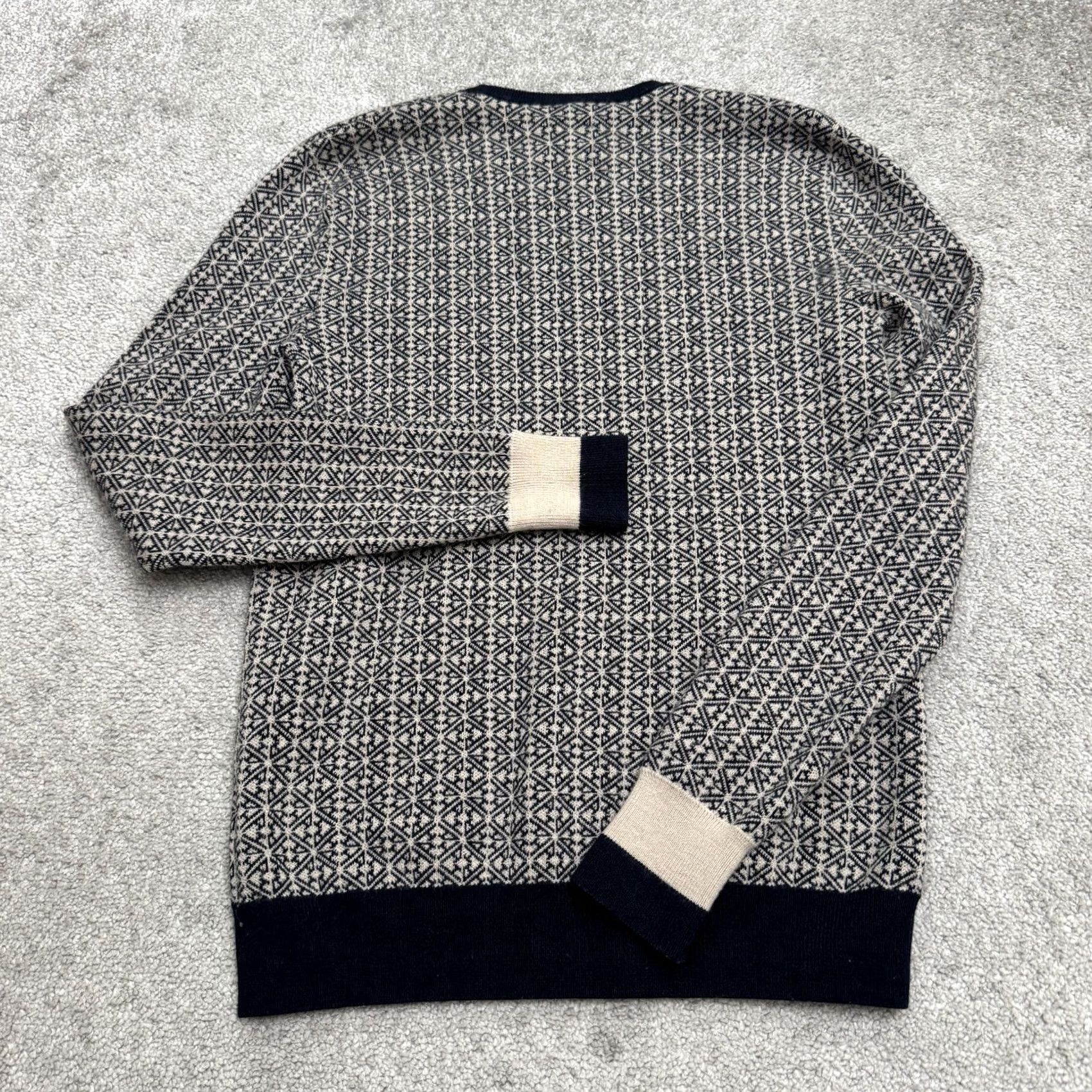 Hardy Amies Hardy Amies Sweater Men Small Navy Merino Wool Geometric Crew Neck Pullover Knit Size US S / EU 44-46 / 1 - 2 Thumbnail