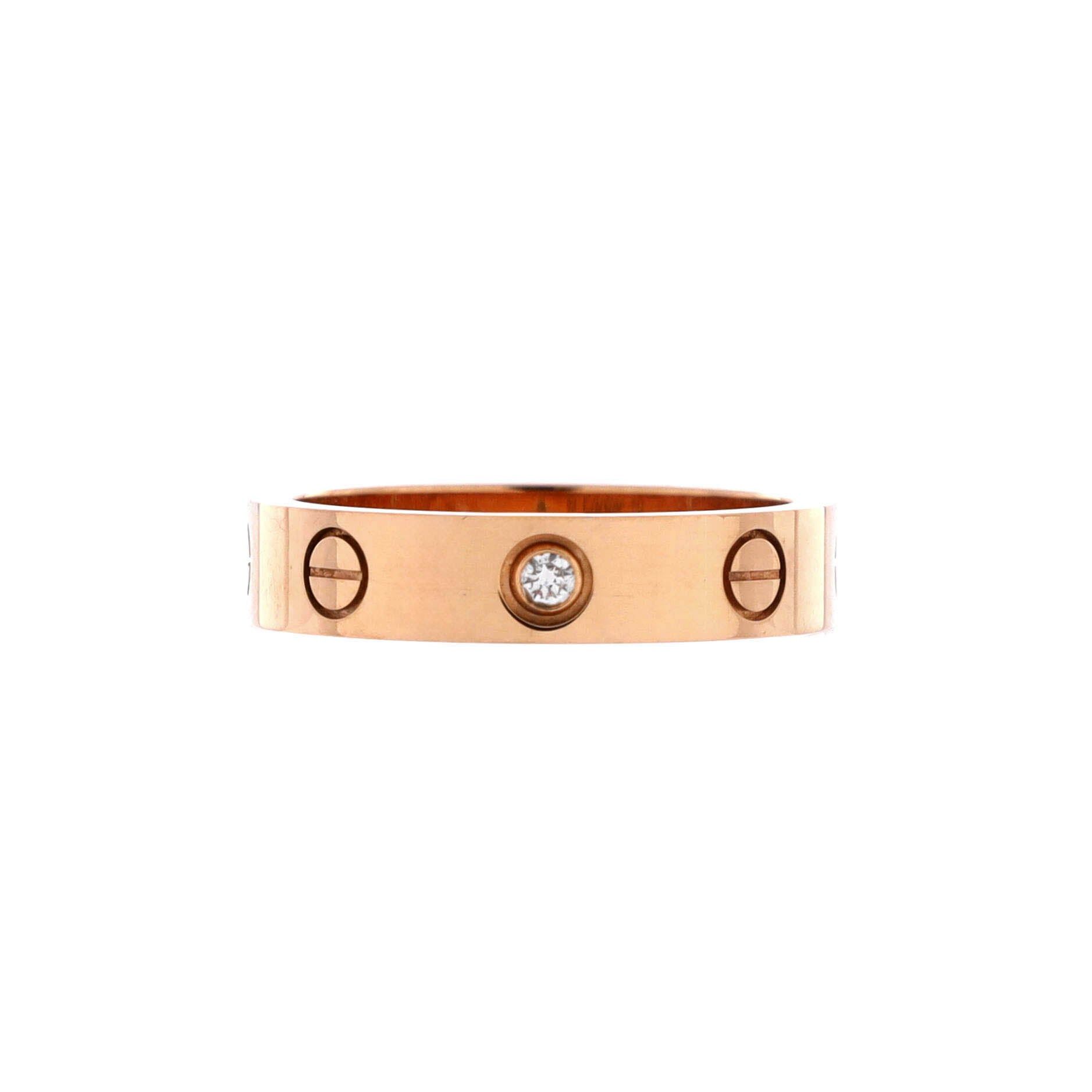 Cartier Love Wedding Band 1 Diamond Ring Size ONE SIZE - 1 Thumbnail