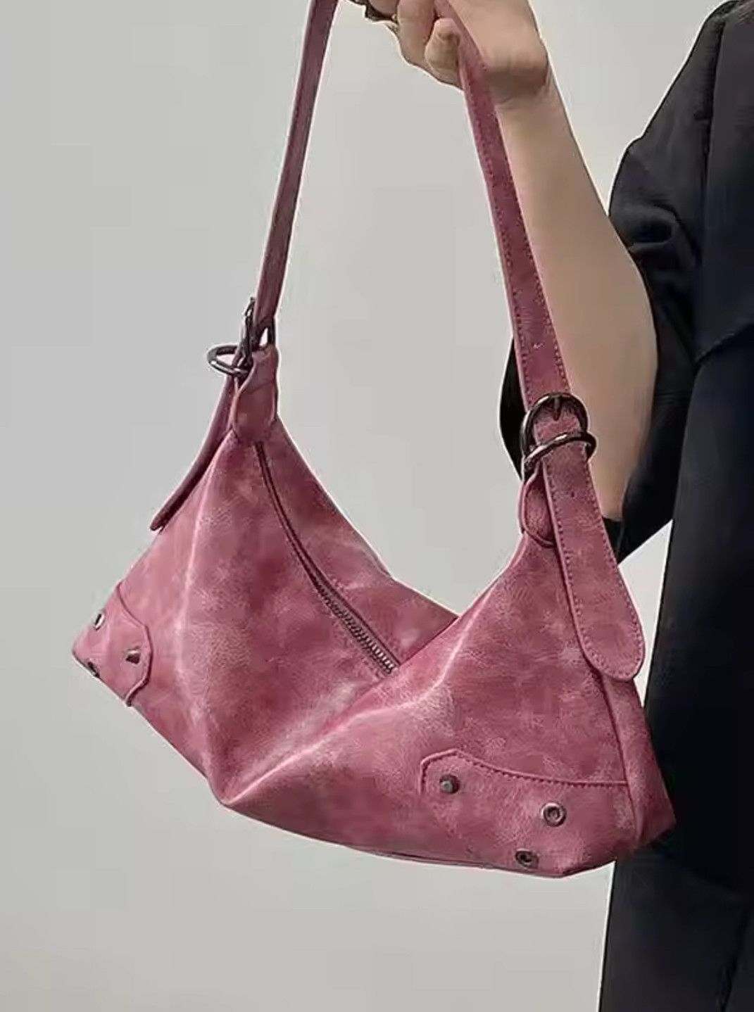 Vintage Retro Style PU Leather Small Shoulder Bag y2k unisex Size ONE SIZE - 2 Thumbnail