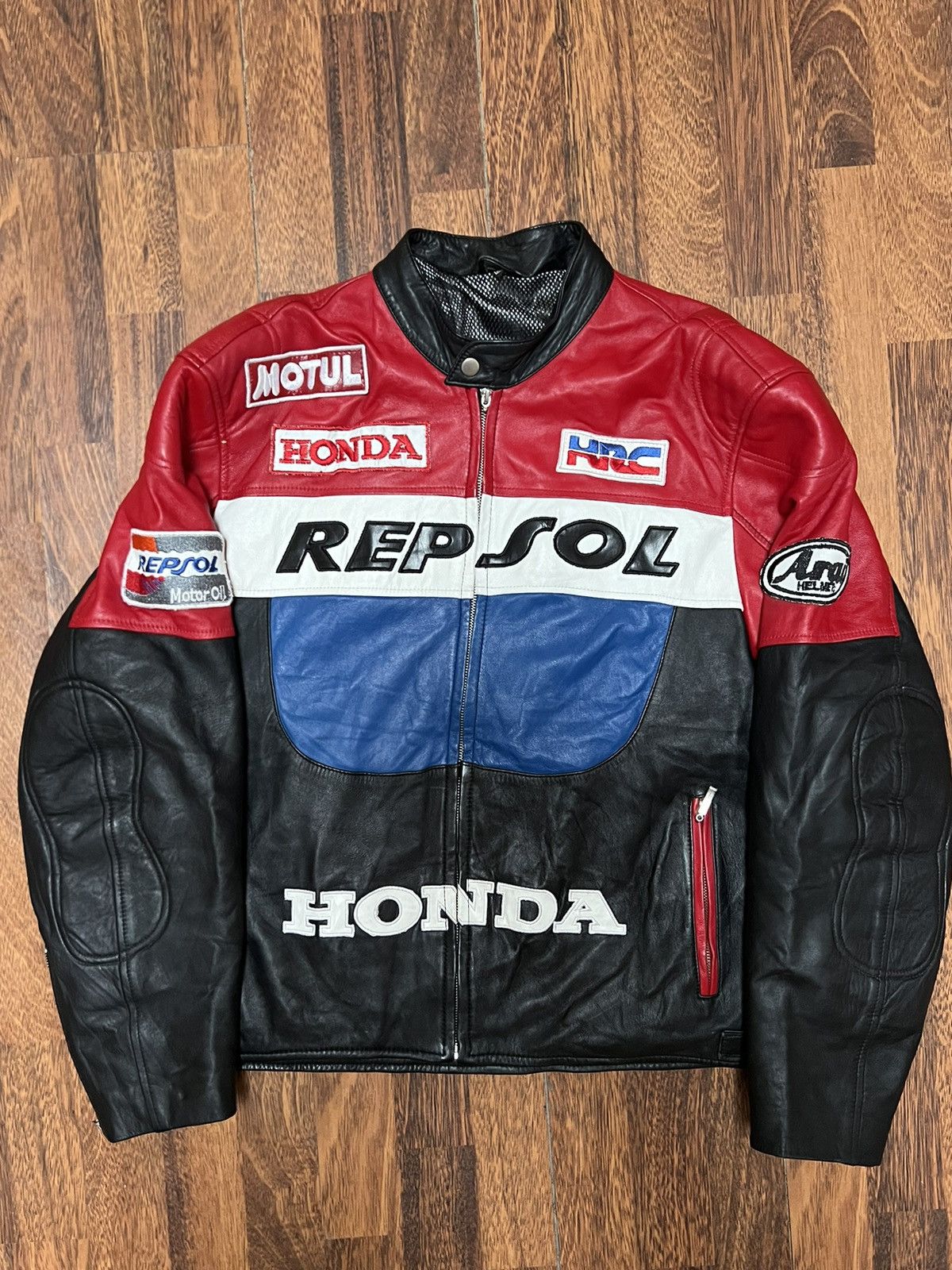 Honda 💥RARE💥Vintage Honda Repsol Leather Moto Racing Jacket Size L Size US L / EU 52-54 / 3 - 2 Thumbnail
