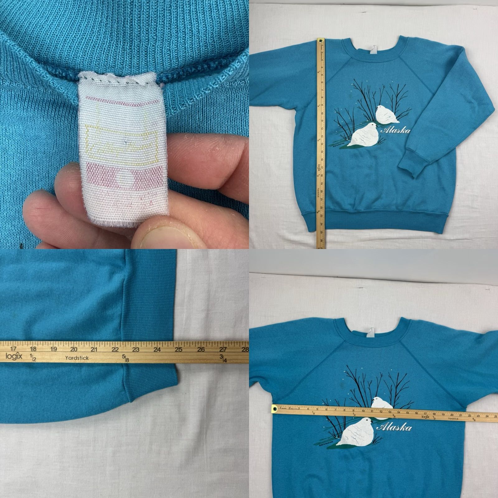 Vintage VINTAGE Alaska Doves Nature Sweatshirt Mens Adult Medium Blue 80s Raglan Cotton Blend Pullover Night? Size US M / EU 48-50 / 2 - 8 Thumbnail