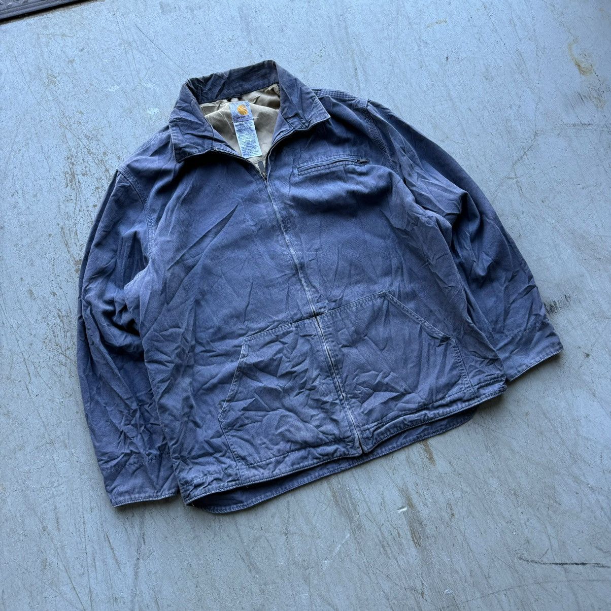 Carhartt × Vintage Vintage Carhartt Gray Distressed Jacket Cropped Workwear Size US XL / EU 56 / 4 - 2 Thumbnail