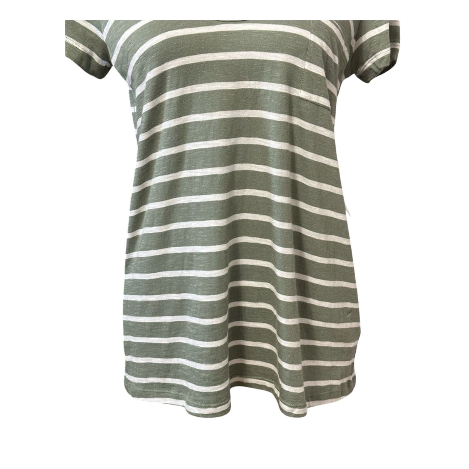 Other Caslon T-Shirt Crew Neck Striped Green White Women's S NWT Size S / US 4 / IT 40 - 3 Thumbnail