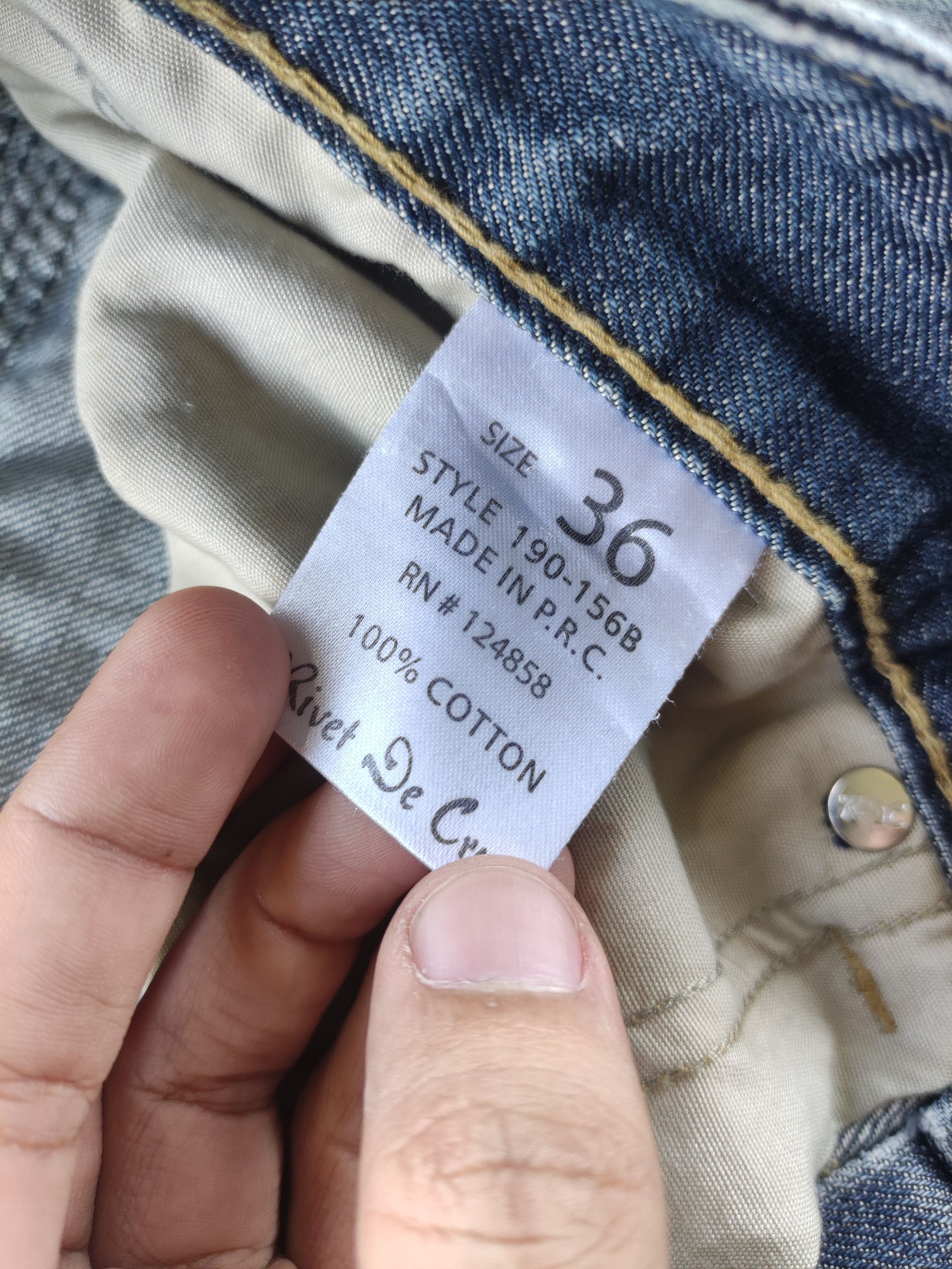 Japanese Brand Vintage Rivet De Cru Button Baggy Jean Distressed Faded Size US 40 / EU 56 - 7 Thumbnail