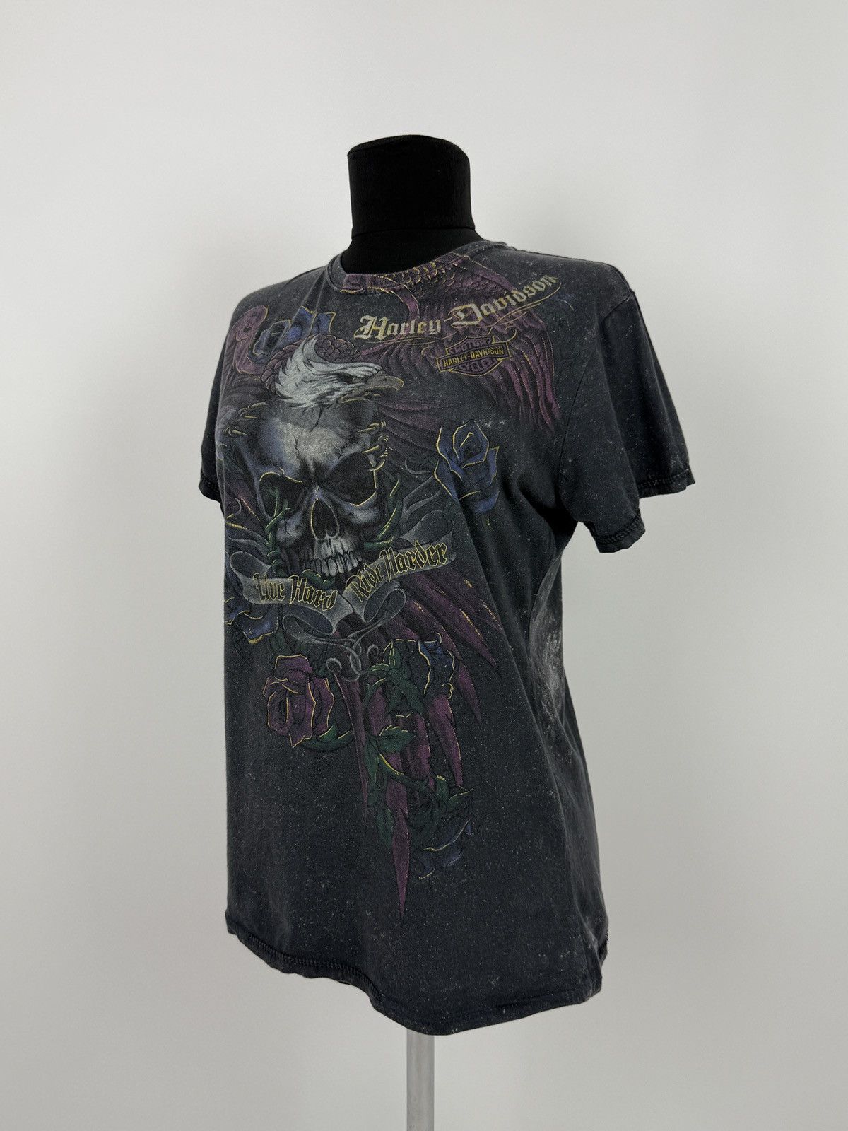 Harley Davidson Y2K Vintage Harley Davidson Distressed Tattoo Graphic Tee L Size L / US 10 / IT 46 - 1 Thumbnail
