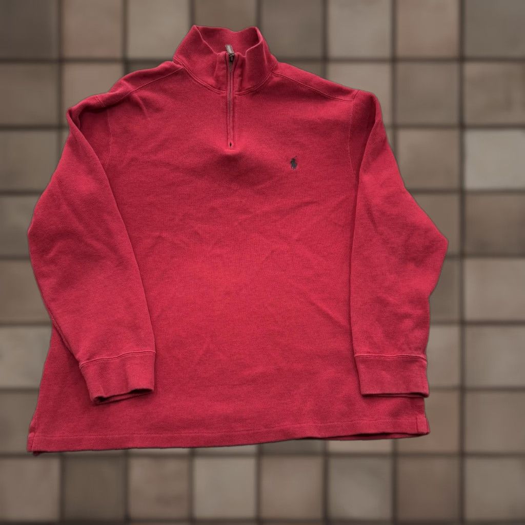 Polo Ralph Lauren Polo Ralph Lauren Sweater Mens XL Red Quarter Zip Mock Neck Pullover Pony Shirt Size US XL / EU 56 / 4 - 1 Thumbnail