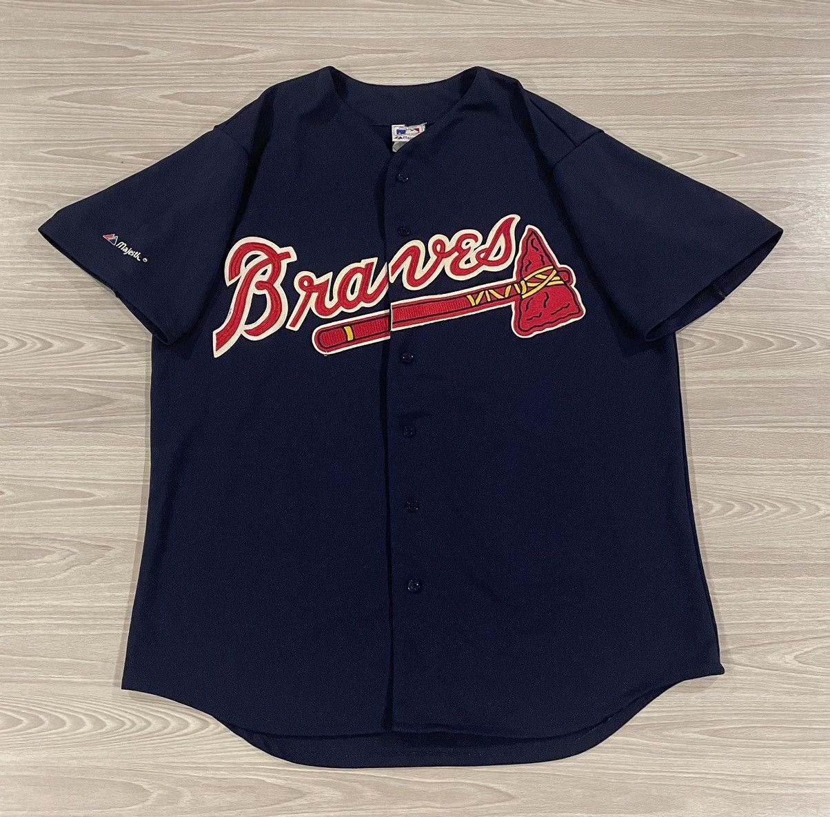 Majestic Vintage Atlanta Braves Baseball Jersey Majestic Mens Size XL Size US XL / EU 56 / 4 - 1 Thumbnail
