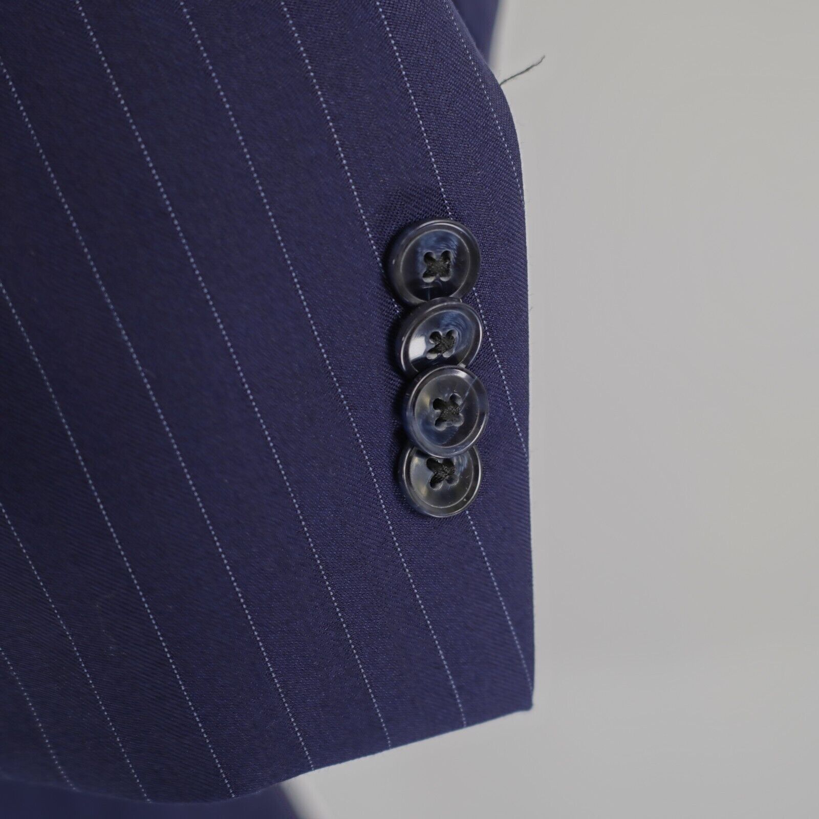 Peter Millar Peter Millar Blue Wool Striped Suit Jacket 38R 2 Button Tagg Size 38R - 3 Thumbnail