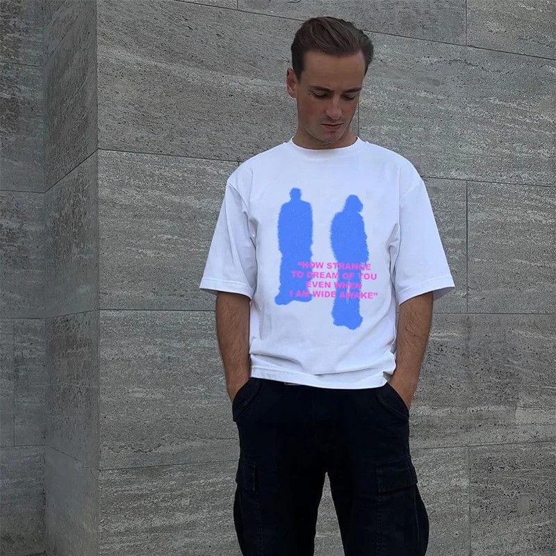 Designer × Vintage Oversized Men’s Cotton T-Shirt Shadow Harajuku Streetwear Size US L / EU 52-54 / 3 - 2 Thumbnail