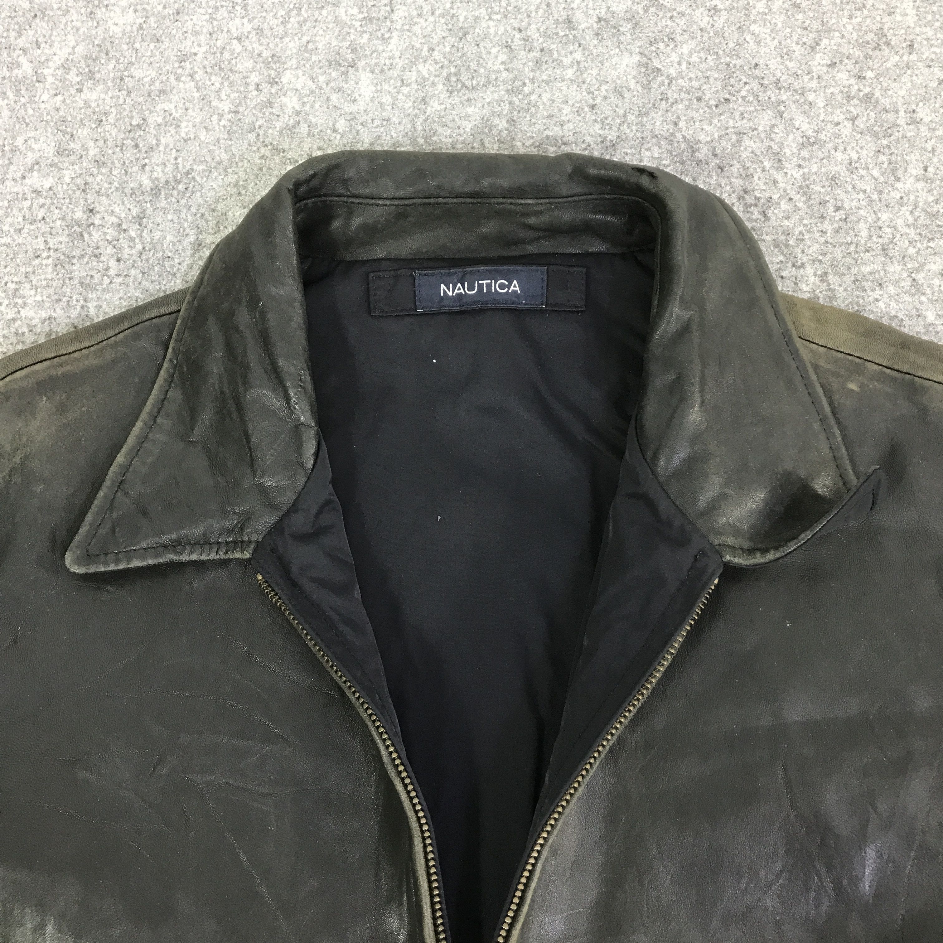 Nautica Nautica Leather Zipper Jacket K115B17 Size US L / EU 52-54 / 3 - 9 Thumbnail