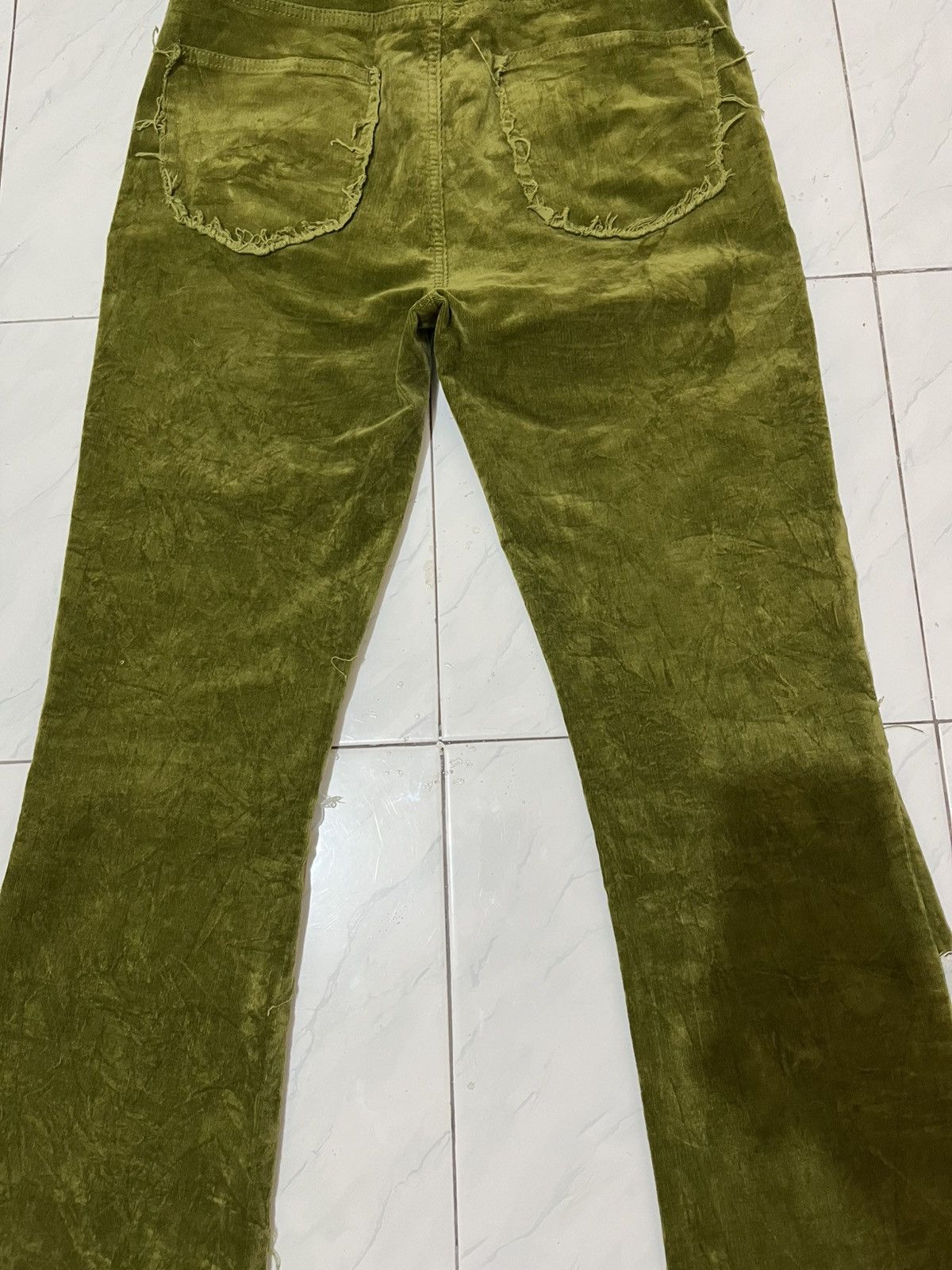 Japanese Brand 🔥 Akira Denim Flare Patchwork Corduroy Pants Size US 30 / EU 46 - 8 Thumbnail