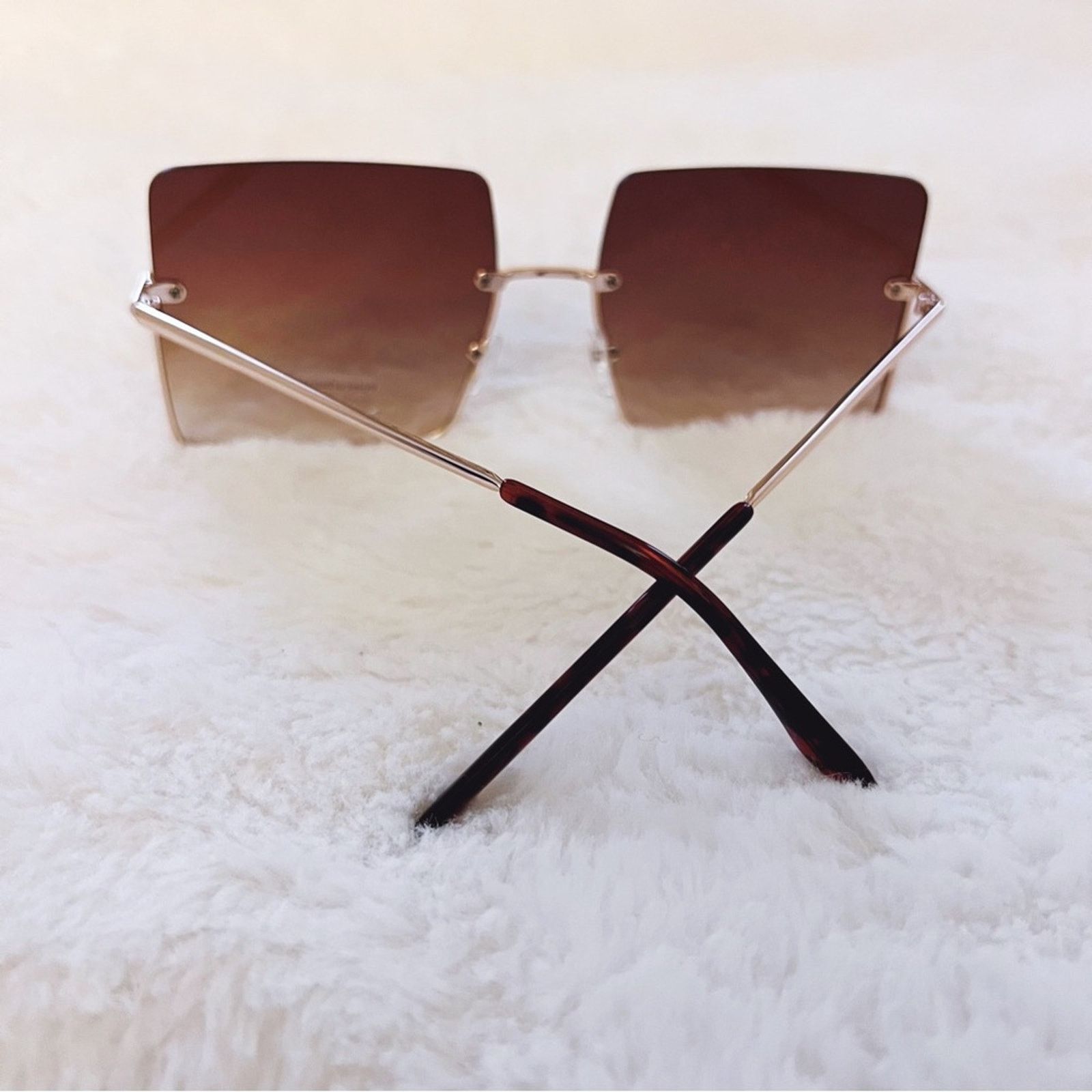 Other Blair Brown Modern Rectangle Half Rim Sunglasses Size ONE SIZE - 8 Thumbnail