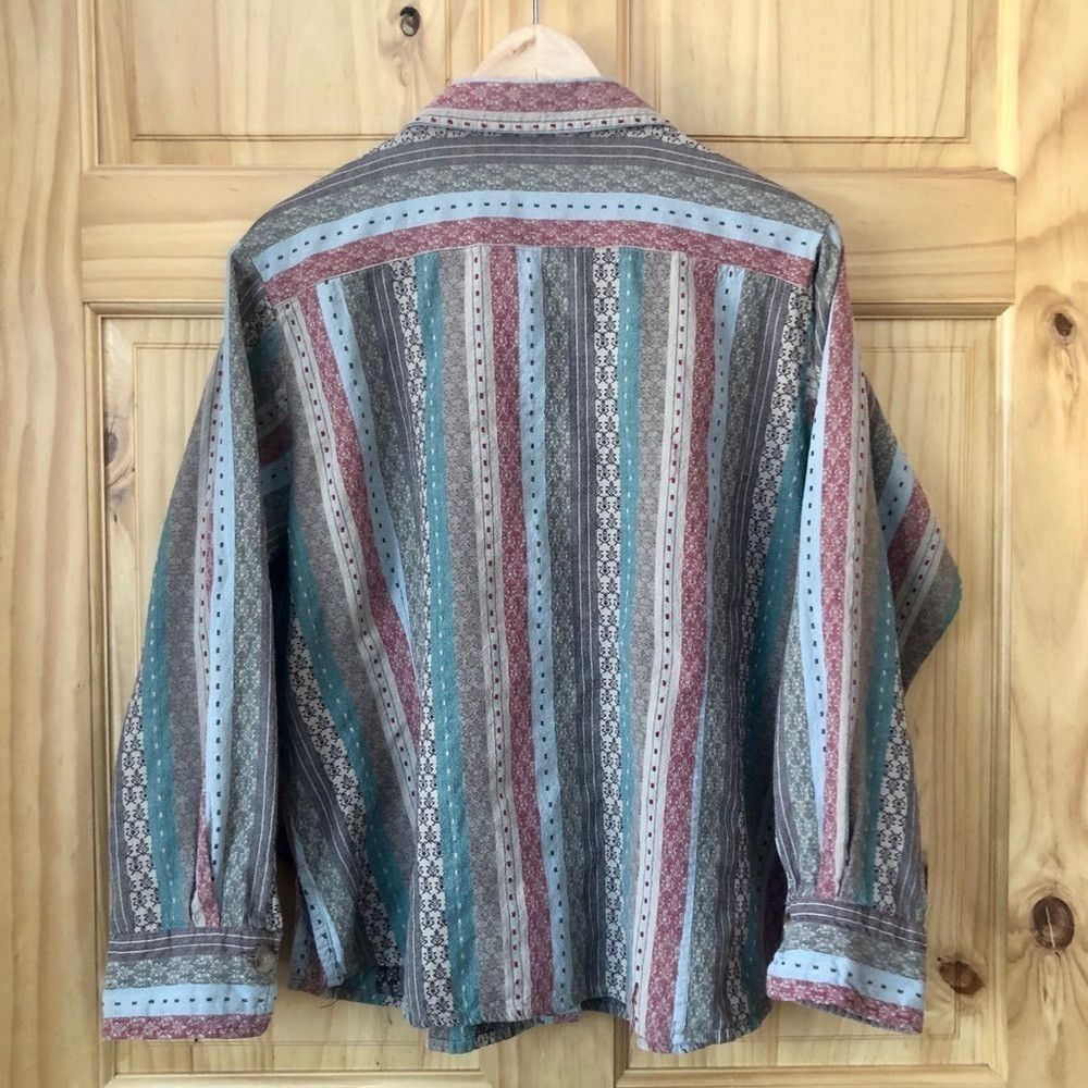 Vintage Vintage Dressbarn Calico Stripe Button Front Shirt Size 1X Size XL / US 12-14 / IT 48-50 - 8 Thumbnail