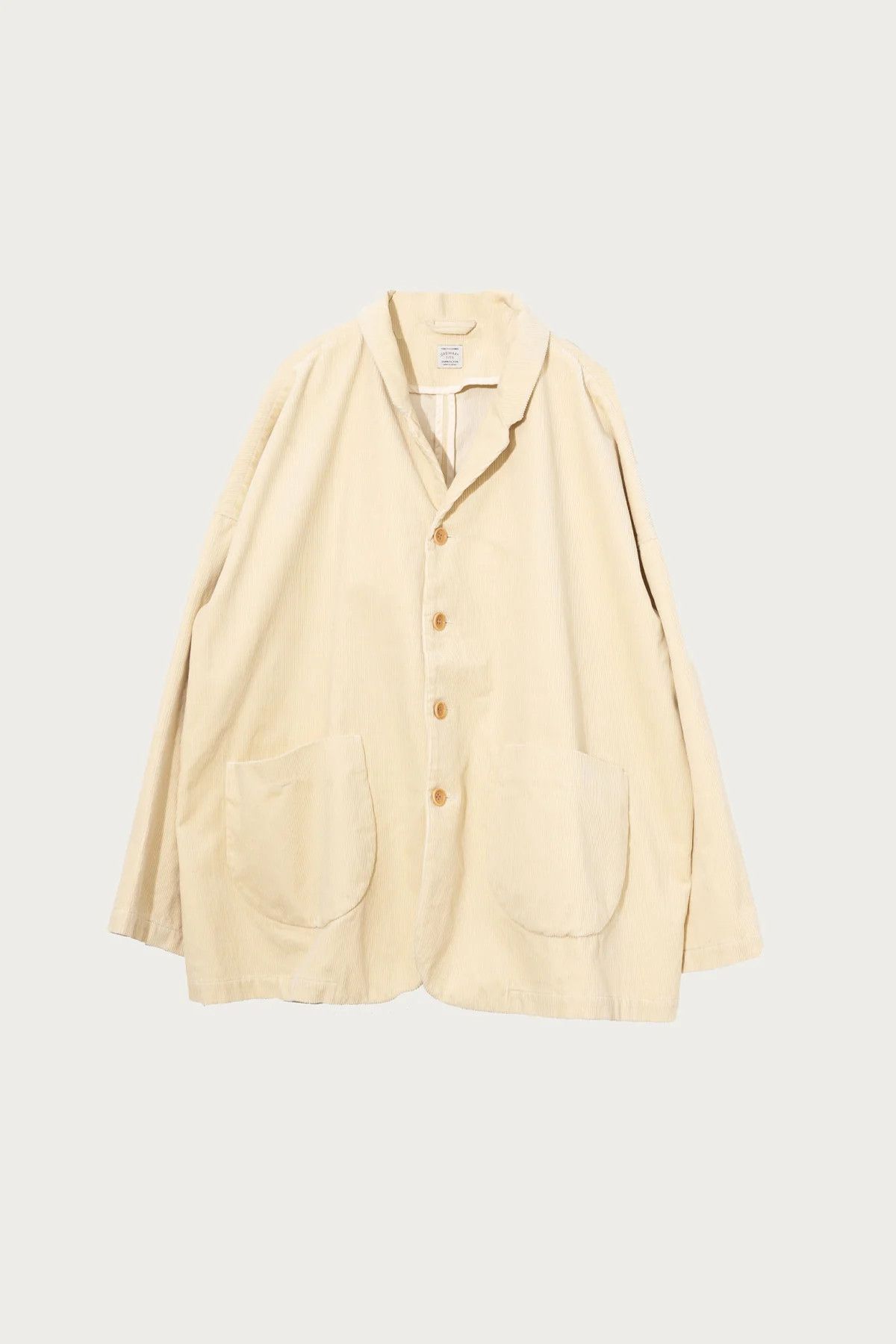 Japanese Brand Japanese Boxy Corduroy Jacket - Ivory Size US XL / EU 56 / 4 - 1 Thumbnail