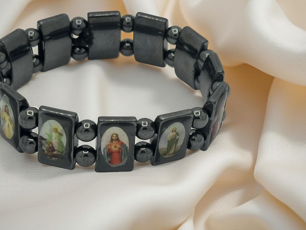 Other Hematite Bracelet Sacred Heart Our Lady of Guadalupe Size ONE SIZE - 3 Thumbnail