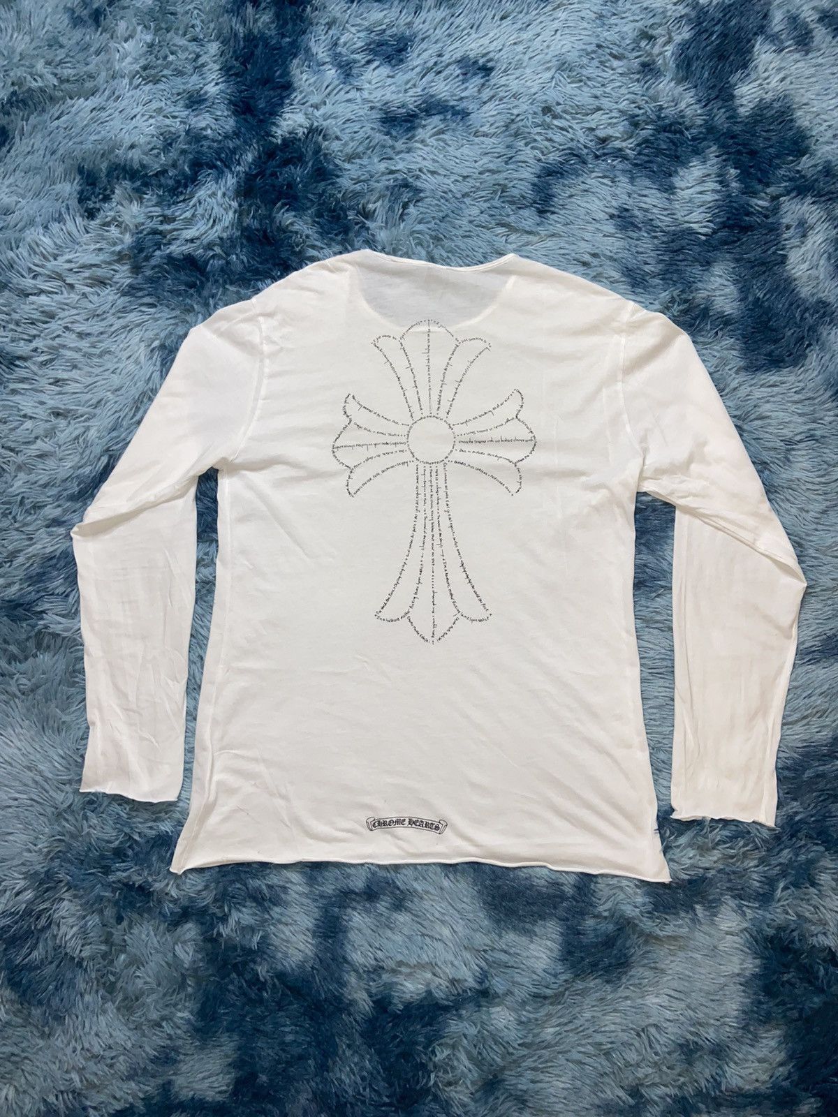 Chrome Hearts RARE Chrome Hearts Poetry Cross Scroll Long Sleeve Shirt ...