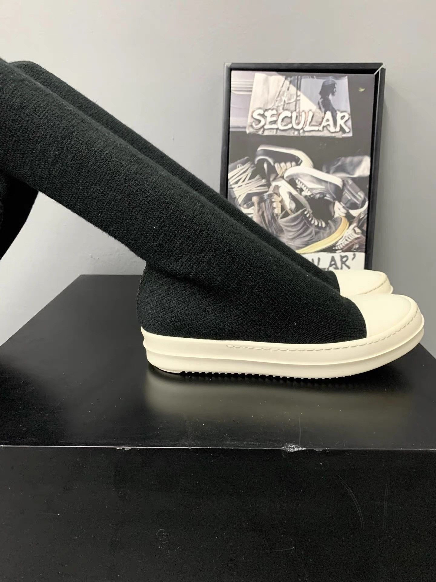 Rick Owens Rick Owens Over‑Knee Goddess Boots K34 Size US 5.5 / IT 35.5 - 1 Thumbnail
