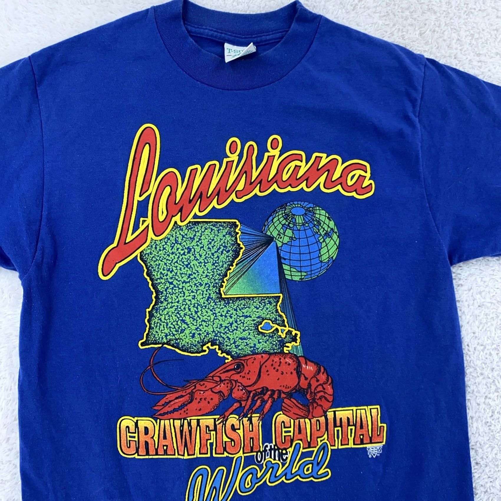 Vintage VINTAGE Louisiana Shirt Mens M Blue Crawfish Captiol Graphic Tee USA 90s Size US M / EU 48-50 / 2 - 2 Thumbnail