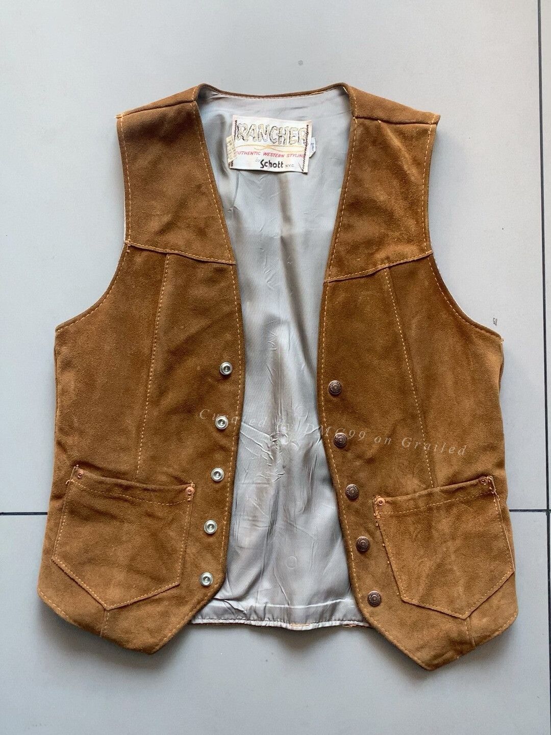 Schott Schott Vintage Western Suede Vest Size US S / EU 44-46 / 1 - 1 Thumbnail