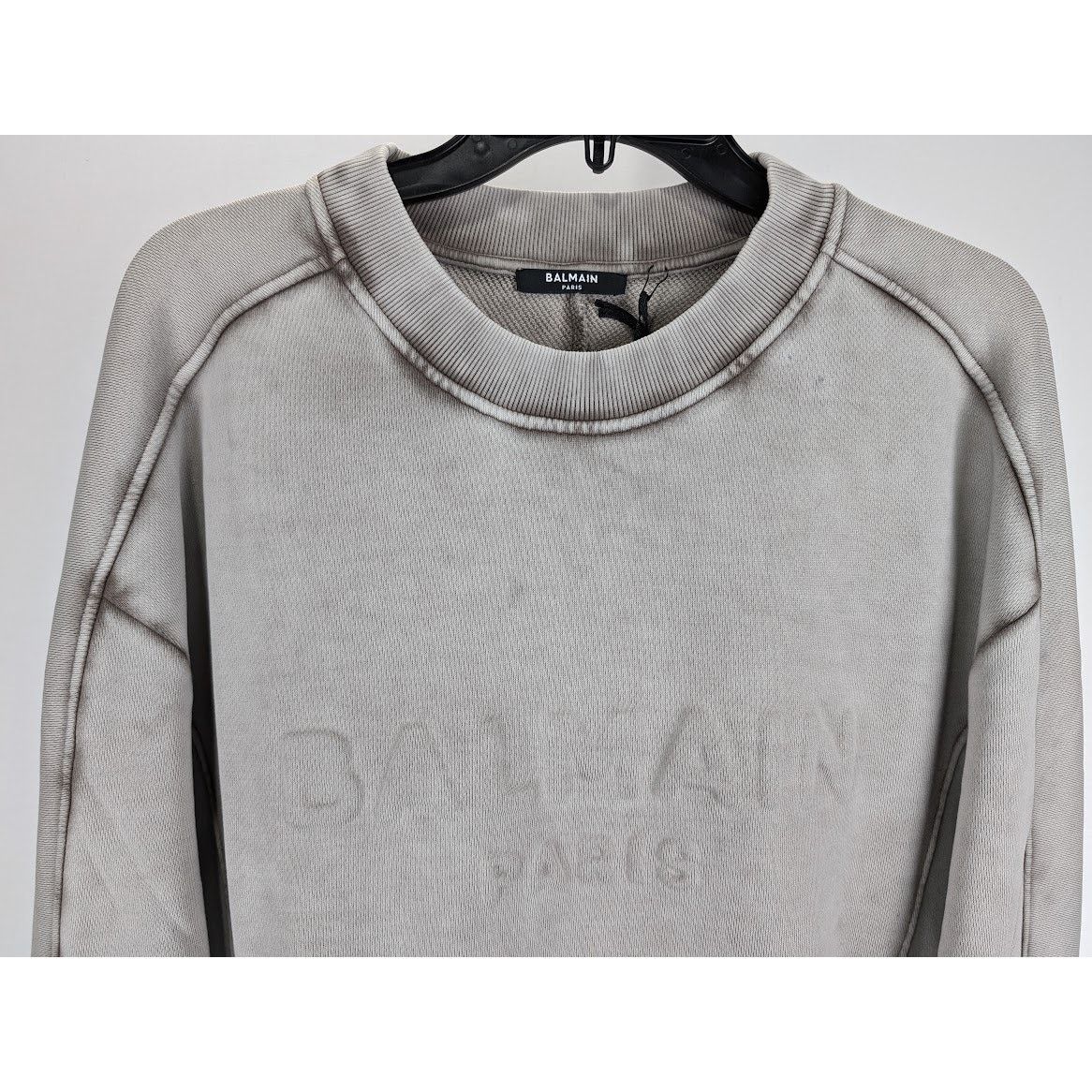 Balmain o1rshd1 Q:2 / Washed Sweatshirt in Grey Size US S / EU 44-46 / 1 - 5 Thumbnail