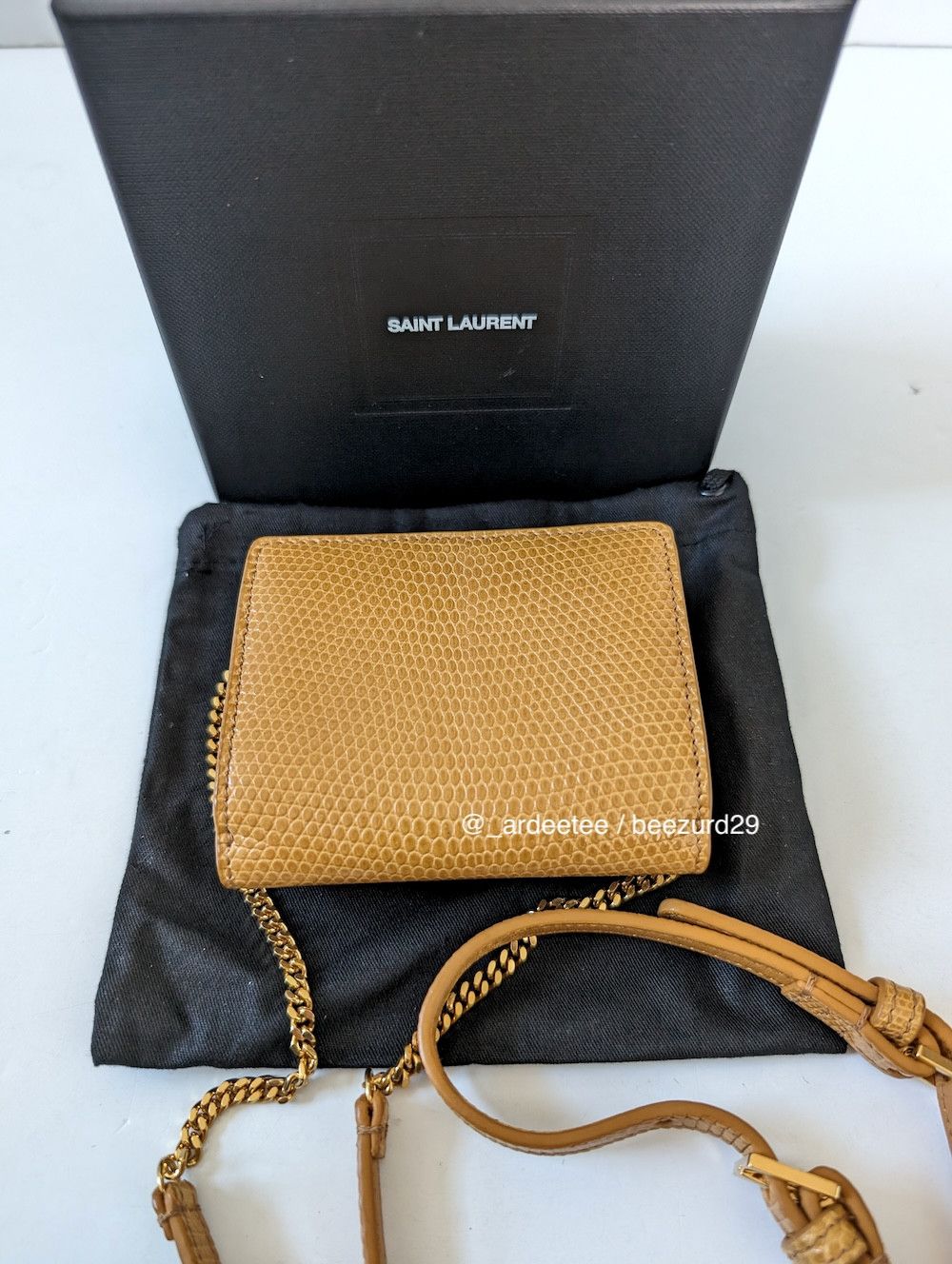 Saint Laurent Paris EXOTIC LIZARD MICRO RIDER CHAIN CROSSBODY BAG Size ONE SIZE - 5 Thumbnail