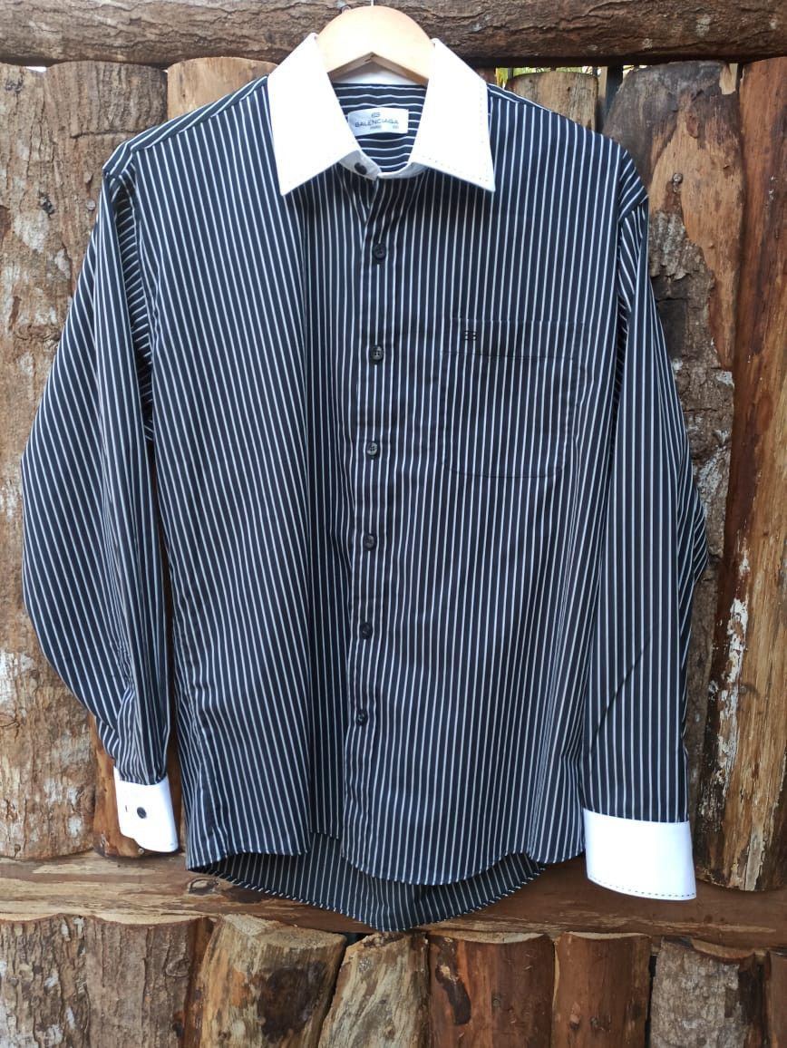 Balenciaga × Vintage Vintage long sleeve striped balenciaga Size US L / EU 52-54 / 3 - 1 Thumbnail