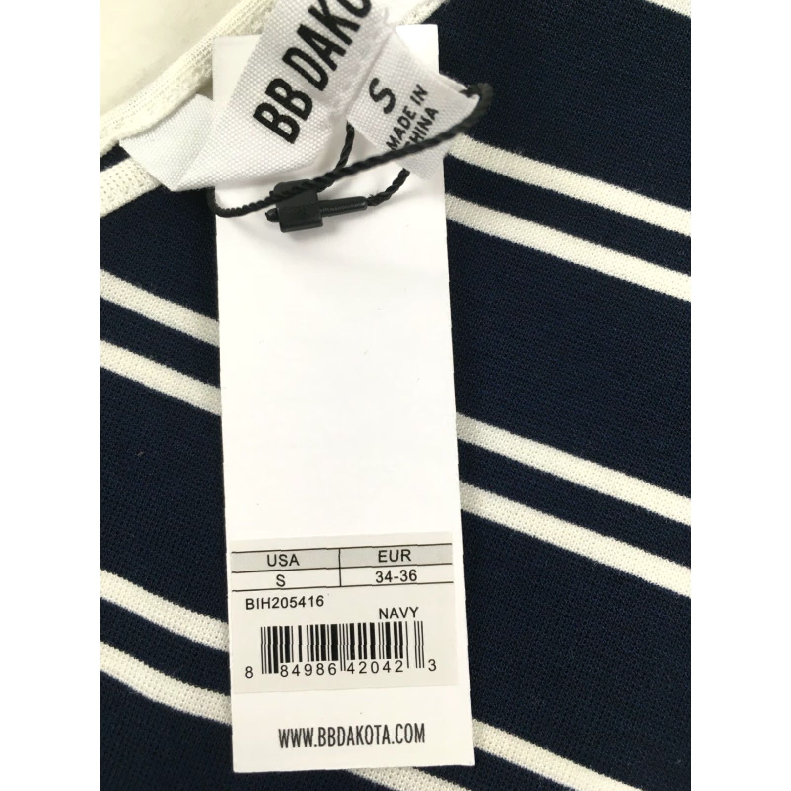 BB Dakota BB Dakota Bodysuit Women's S Navy Blue & White Striped Cut-out on the Side One Piece Womens XS? Size S / US 4 / IT 40 - 7 Thumbnail