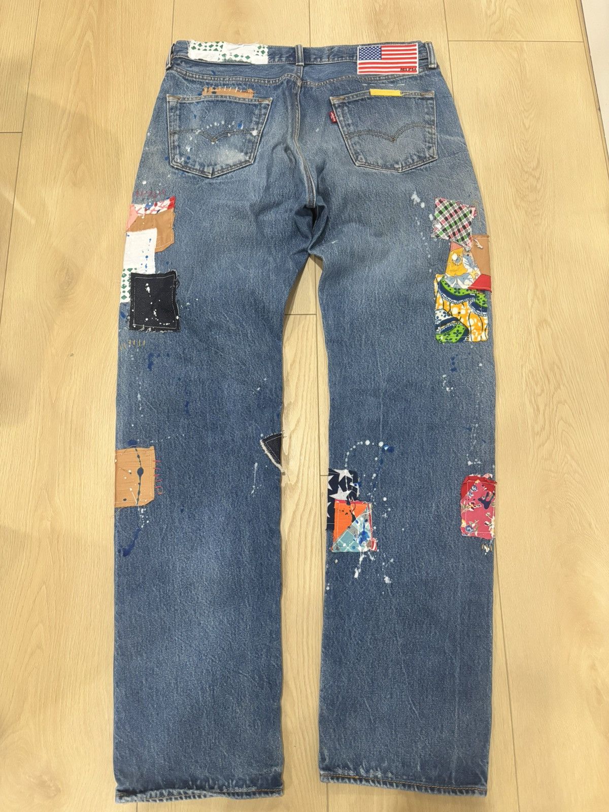 Other Res Ipsa Custom Levis 501 Patchwork Paint Splatter Jeans Men Size US 36 / EU 52 - 2 Thumbnail