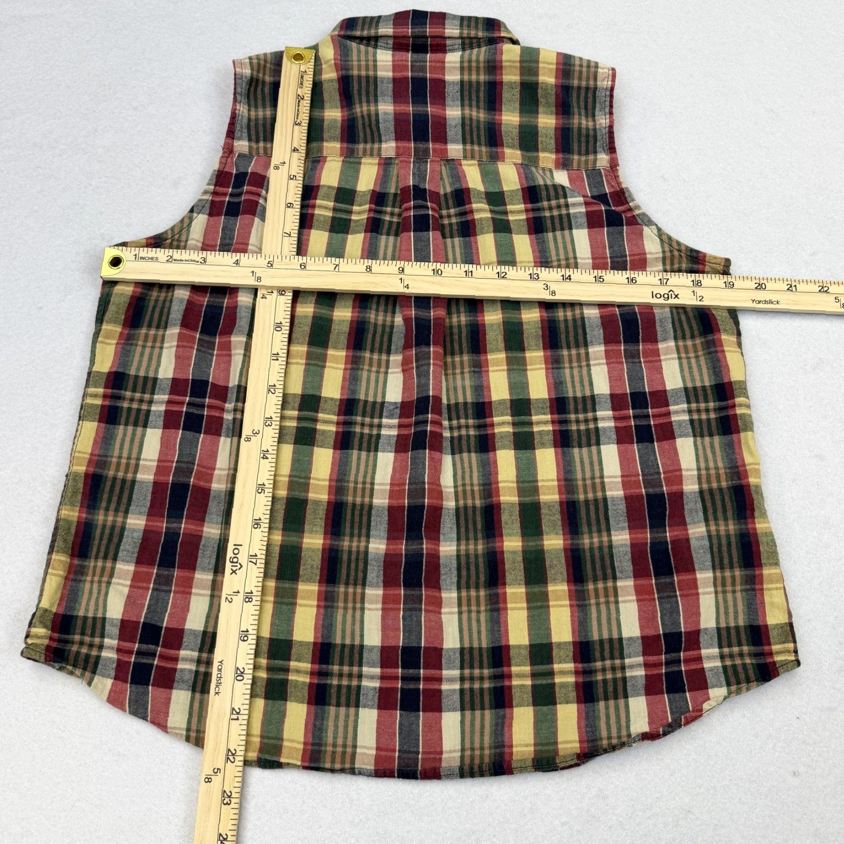 Ralph Lauren Lauren Ralph Lauren Shirt Womens 12P Petite Multicolor Plaid Sleeveless Button-Up Logo Size XL / US 12-14 / IT 48-50 - 6 Thumbnail