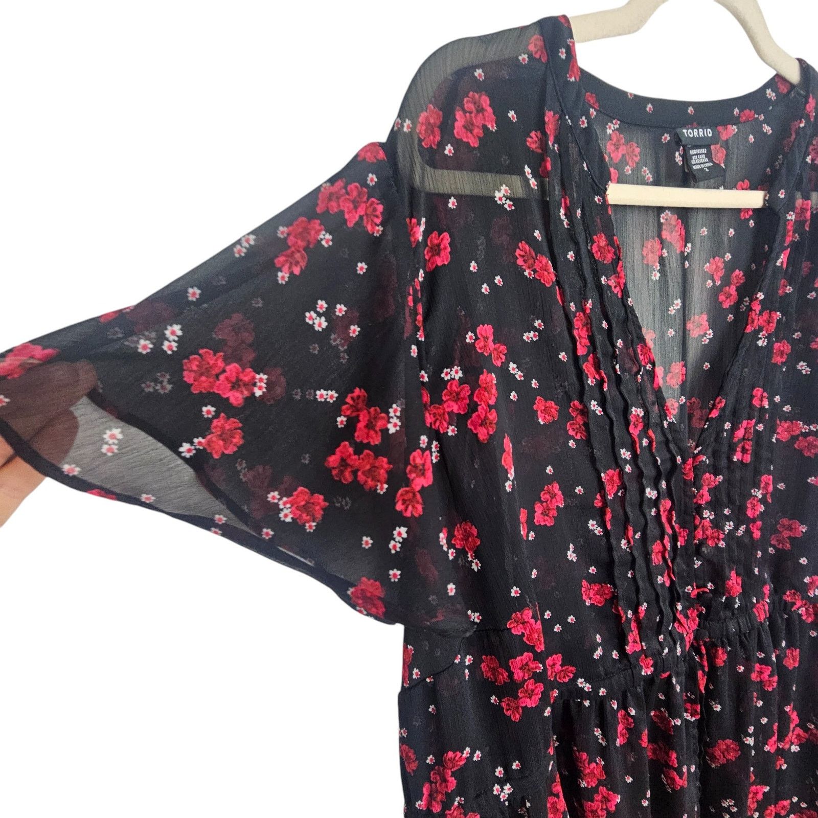 Torrid Torrid Women Floral Hilo Tunic Top Plus Size 2X Whimsygoth Size XXL / US 16-18 / IT 52-54 - 6 Thumbnail