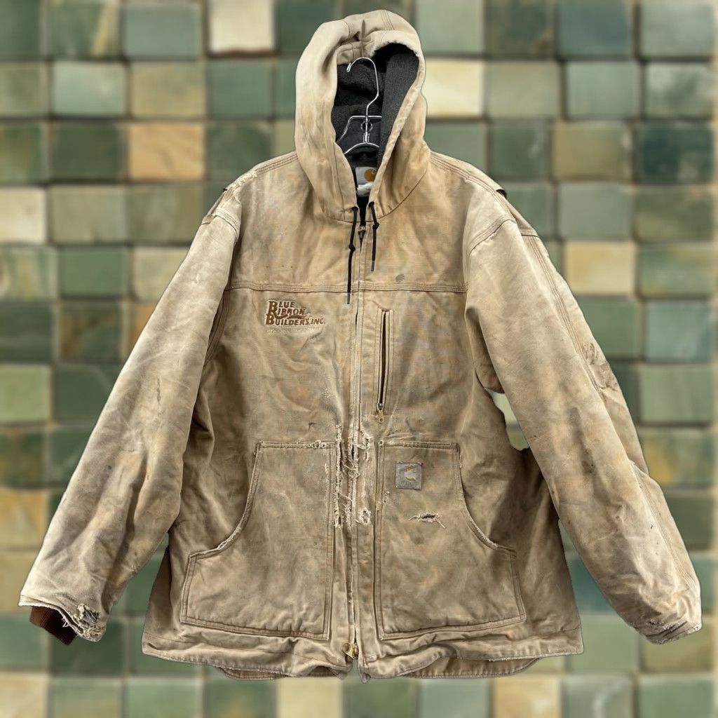 Carhartt VINTAGE Carhartt C68 Jacket Large Brown Duck Hooded Ridge Coat Workwear Outdoor Size US L / EU 52-54 / 3 - 1 Thumbnail