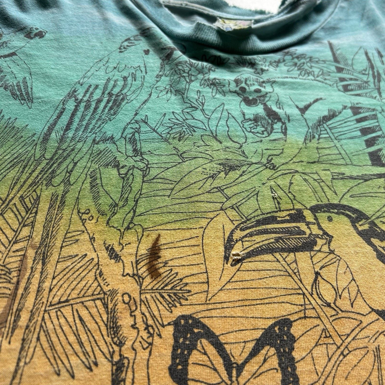 Vintage Vintage 90s Rainforest Animal Art Shirt XL Tie Dye Distress Size US XL / EU 56 / 4 - 5 Thumbnail