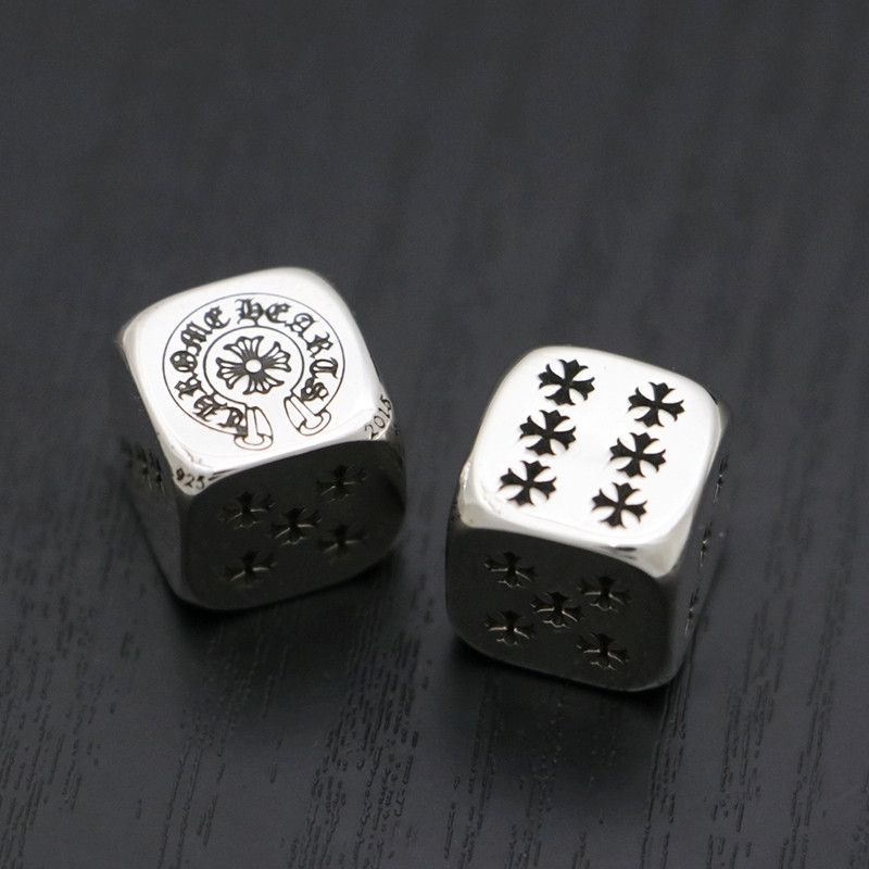 image of Chrome Hearts Dice in Silver, Men's