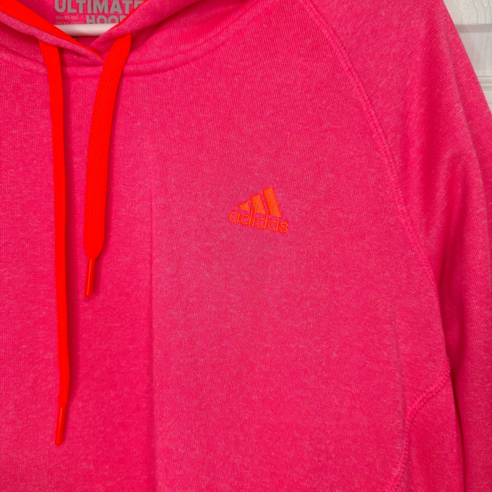 Adidas Adidas Pink Pullover Drawstring Hoodie Thumb Holes Women L Size L / US 10 / IT 46 - 4 Thumbnail