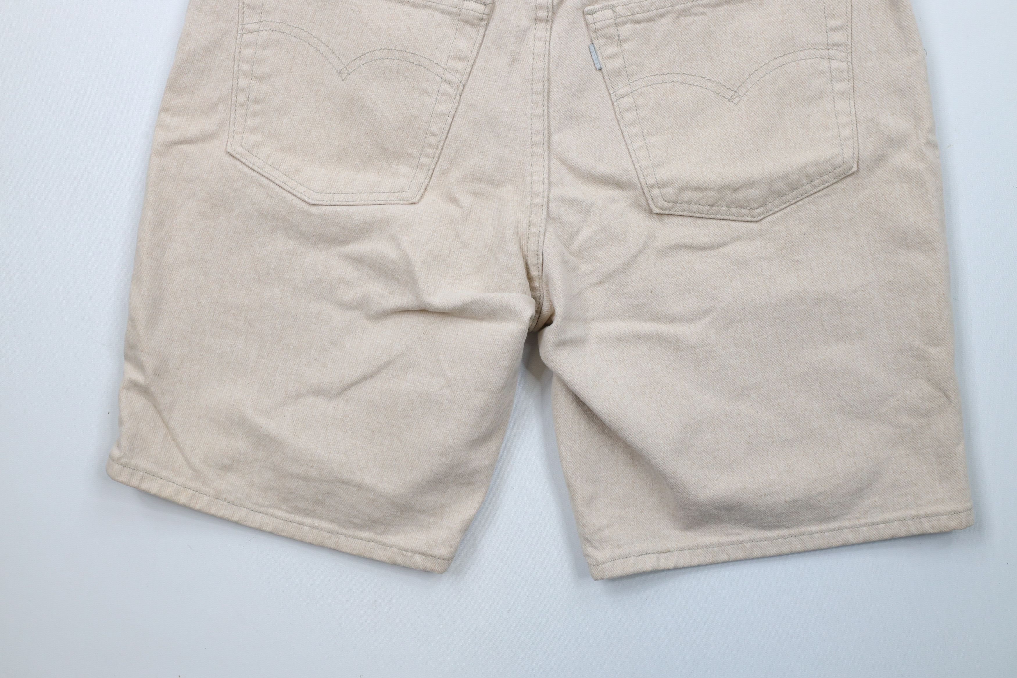 Levi's × Vintage Vintage 90s Levis Silvertab Denim Shorts Jorts Beige USA Size US 32 / EU 48 - 12 Thumbnail