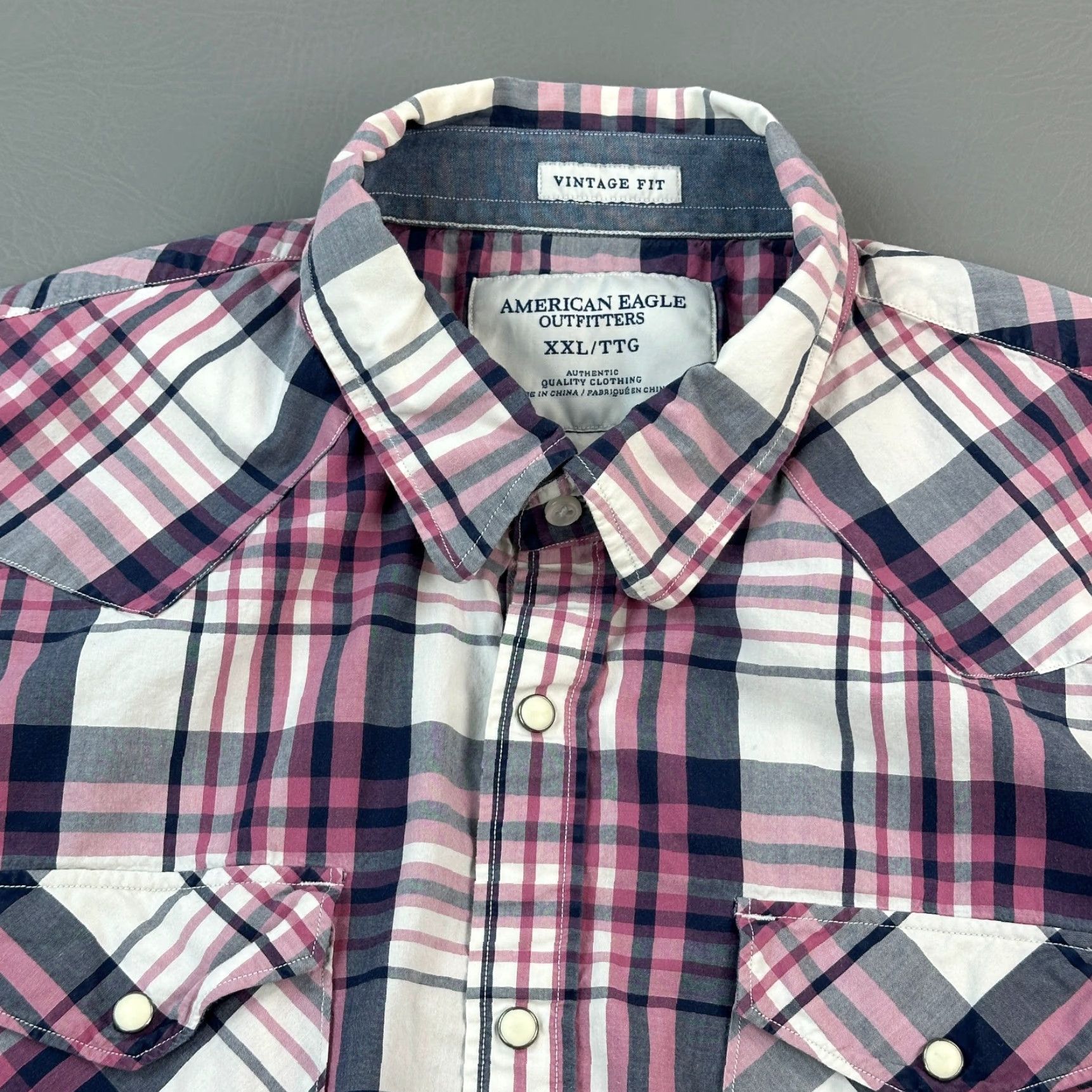 American Eagle Outfitters American Eagle Western Shirt Mens 2XL Plaid Vintage Fit Pearl Snap Cowboy Size US XXL / EU 58 / 5 - 4 Thumbnail