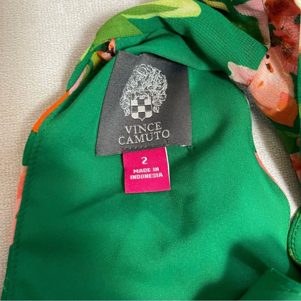 NWT New $128 Vince Camuto Green Floral Neck Tie Mini Dress -  threedaughtersproperties.com