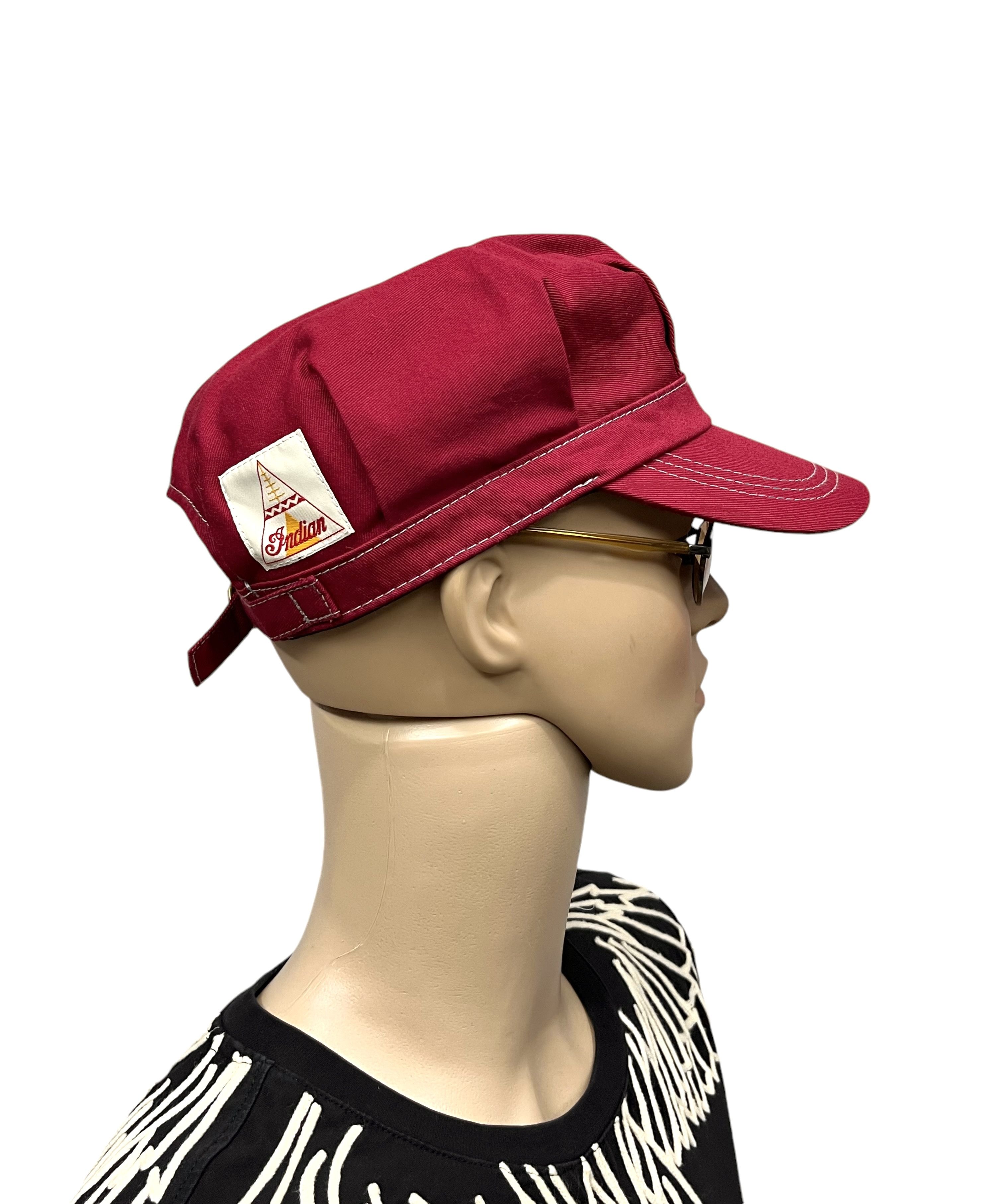 Indian Motorcycle 🔥Vintage INDIAN MOTOCYCLE Railroad Engineer Strapback Hat Size ONE SIZE - 4 Thumbnail