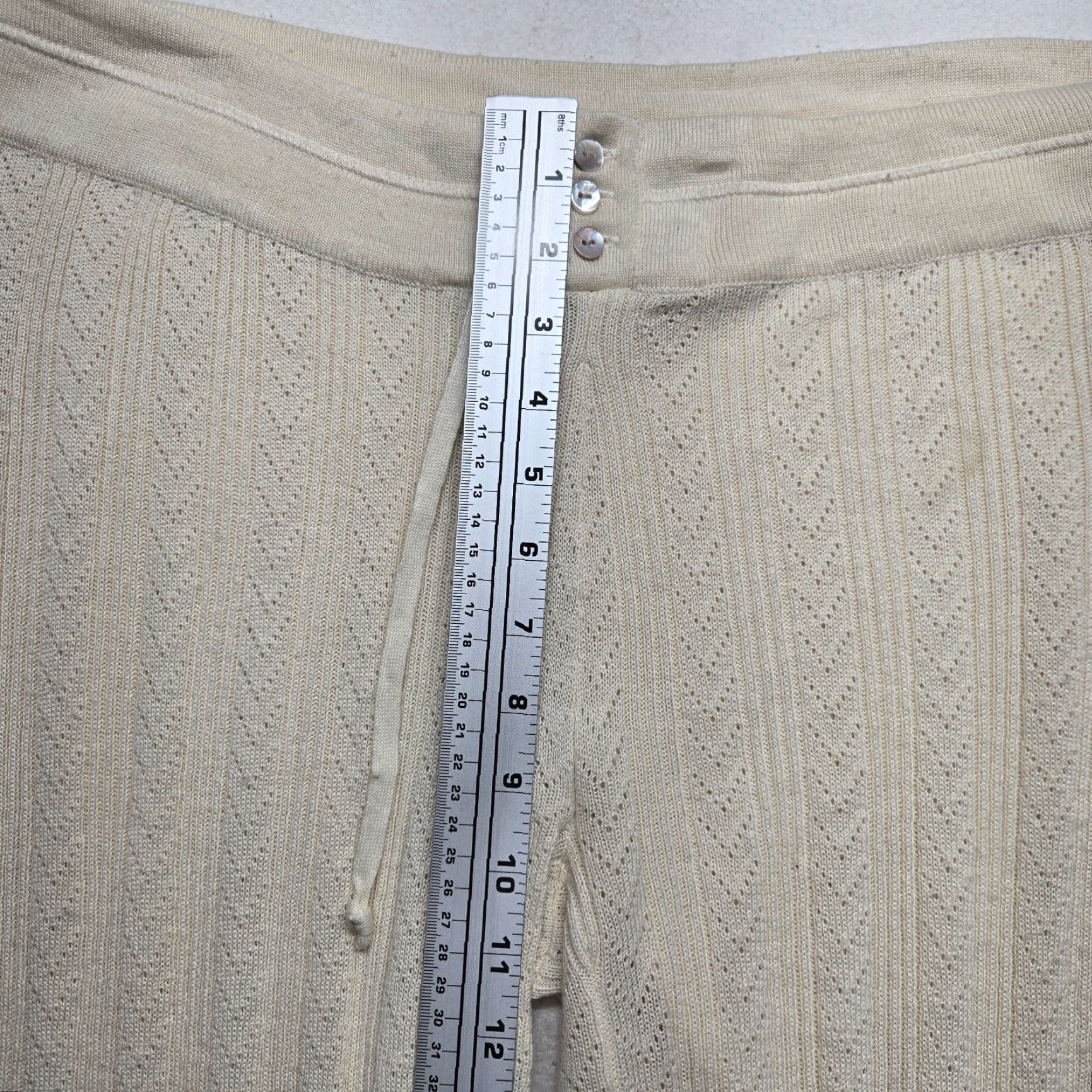 Old Navy Old Navy Women's Pants Jogger L Ivory Knit Cotton Waffle Flat Front Elastic Waist Casual NYC-? Size 36" / US 14 / IT 50 - 5 Thumbnail