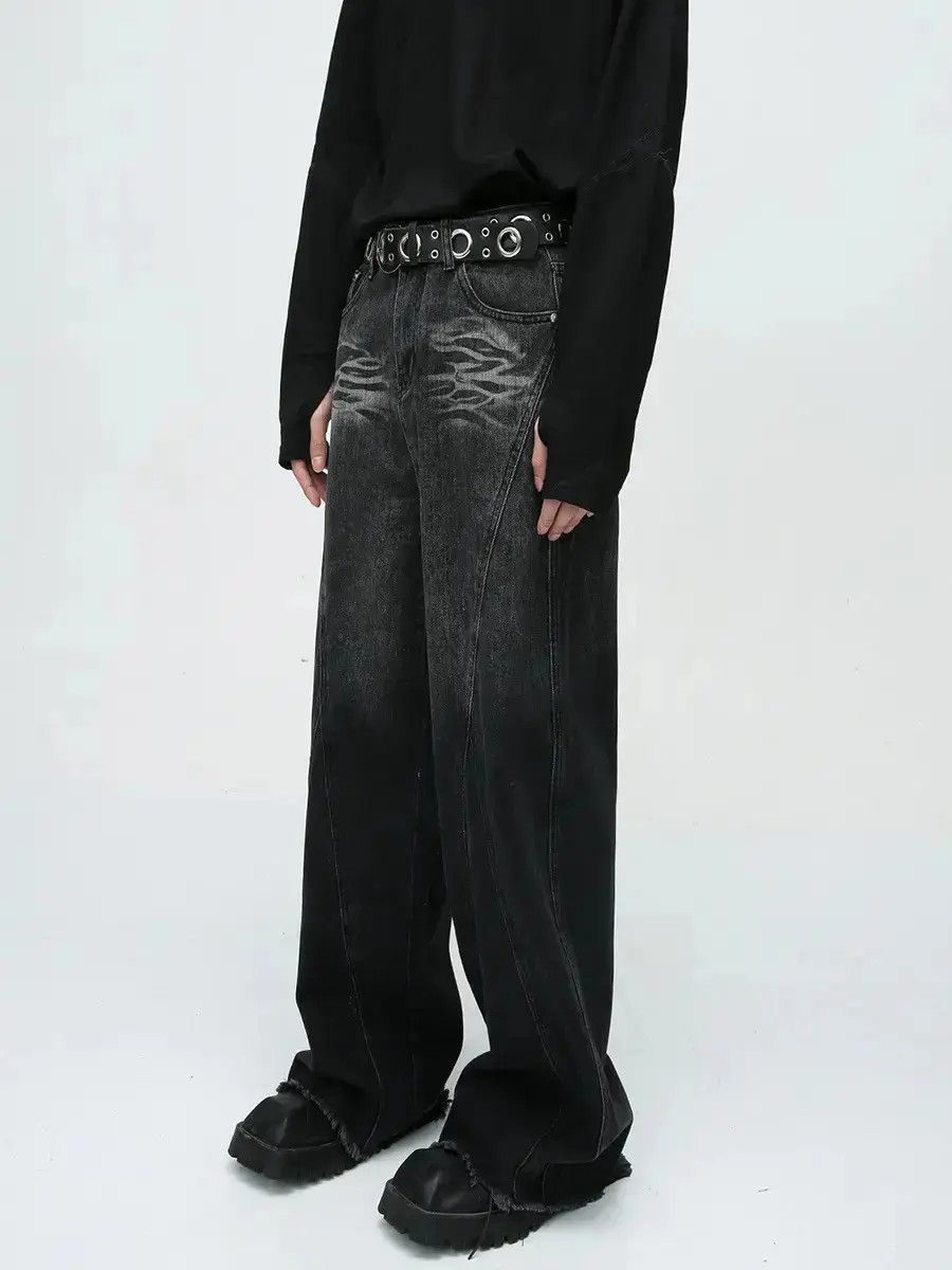 Japanese Brand Retro straight leg spliced jeans Size US 32 / EU 48 - 1 Thumbnail