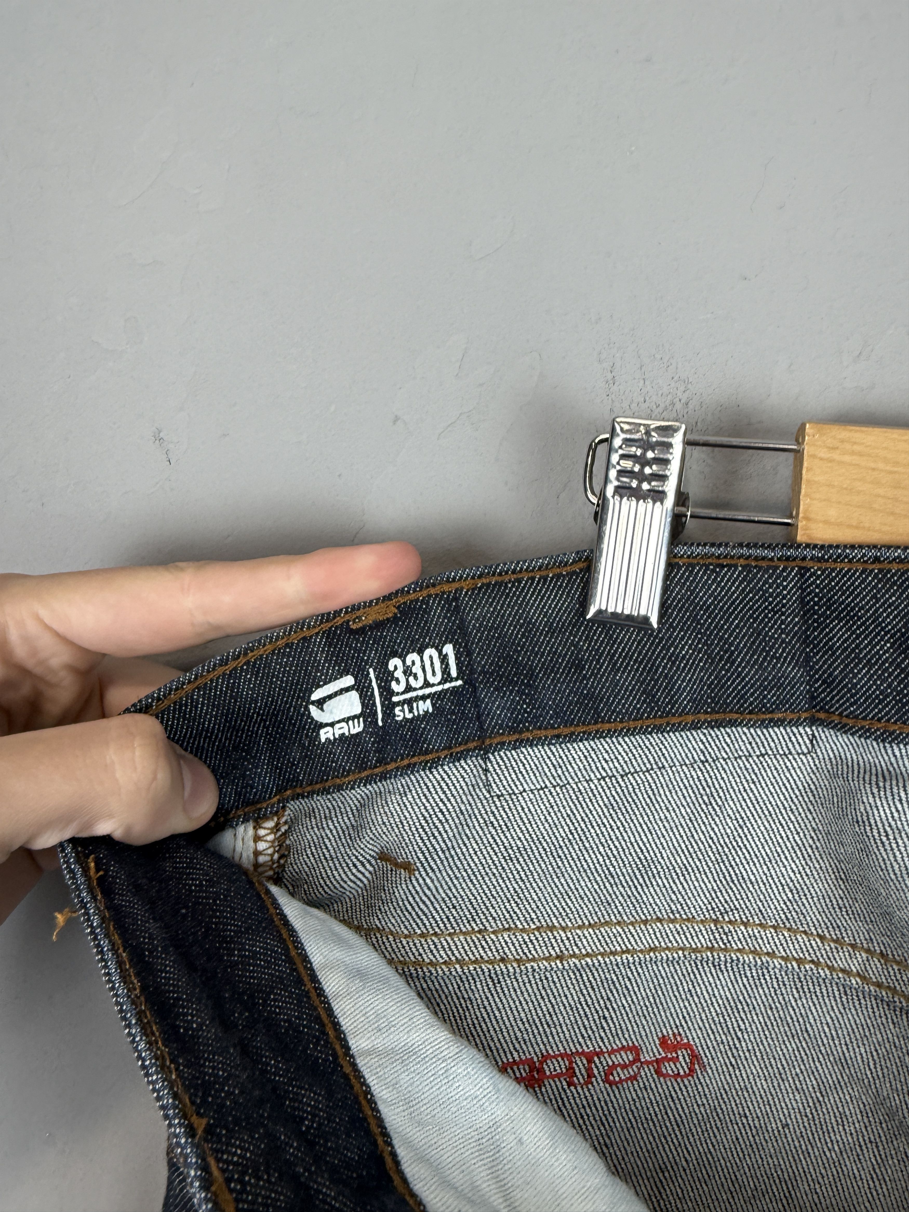 G-Star G-Star Raw 3301 Slim Jeans Selvedge Denim Tailored Blue Size US 30 / EU 46 - 9 Thumbnail