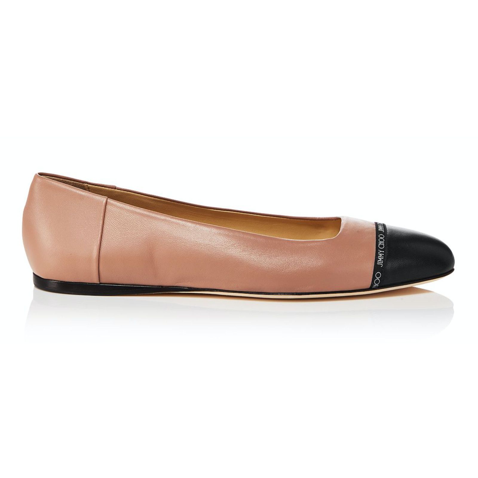 Jimmy Choo Jimmy Choo Watson Black Ballet Pink Leather Logo Slip On Size US 9.5 / IT 39.5 - 1 Thumbnail