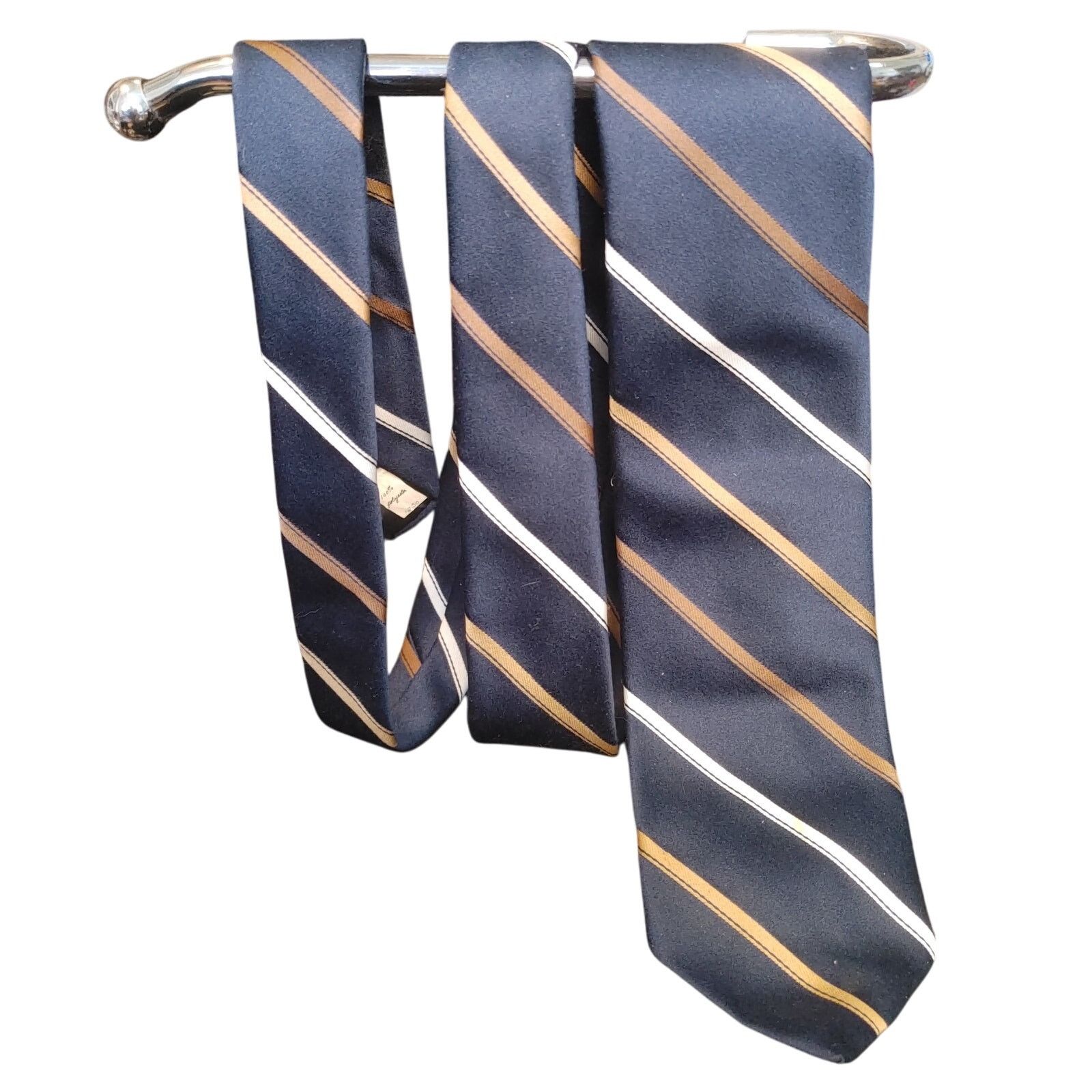 Other Wembley Men's OS Polyester Navy/Gold Stripe Slip Stich Tie Size ONE SIZE - 1 Thumbnail