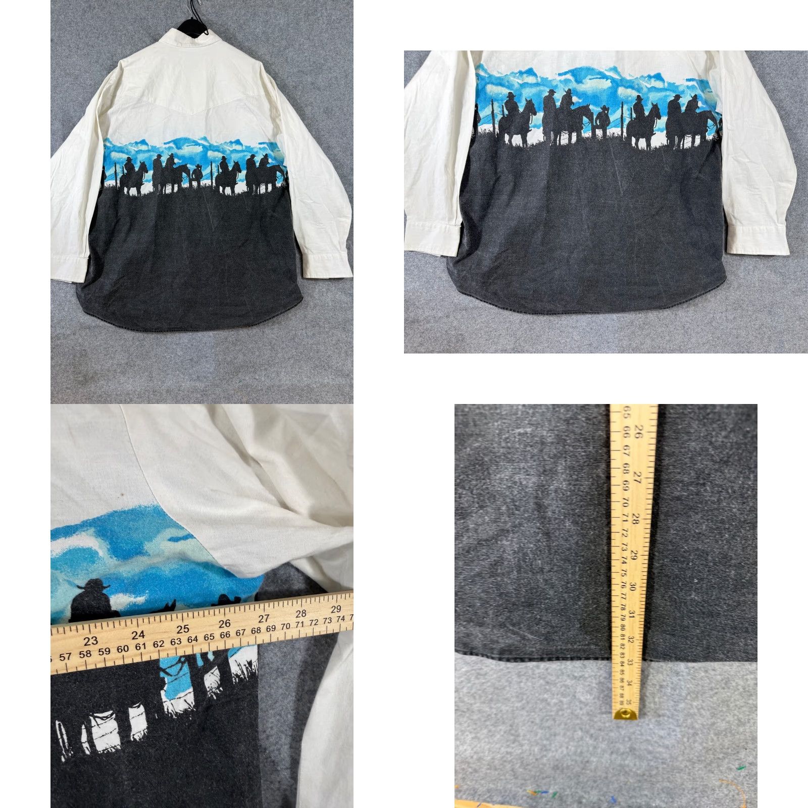 Free Country VINTAGE Pure Country Western Shirt Mens 2XL White Black Cowboy Button-Down Long Sleeve VTG Mens Size US XXL / EU 58 / 5 - 8 Thumbnail