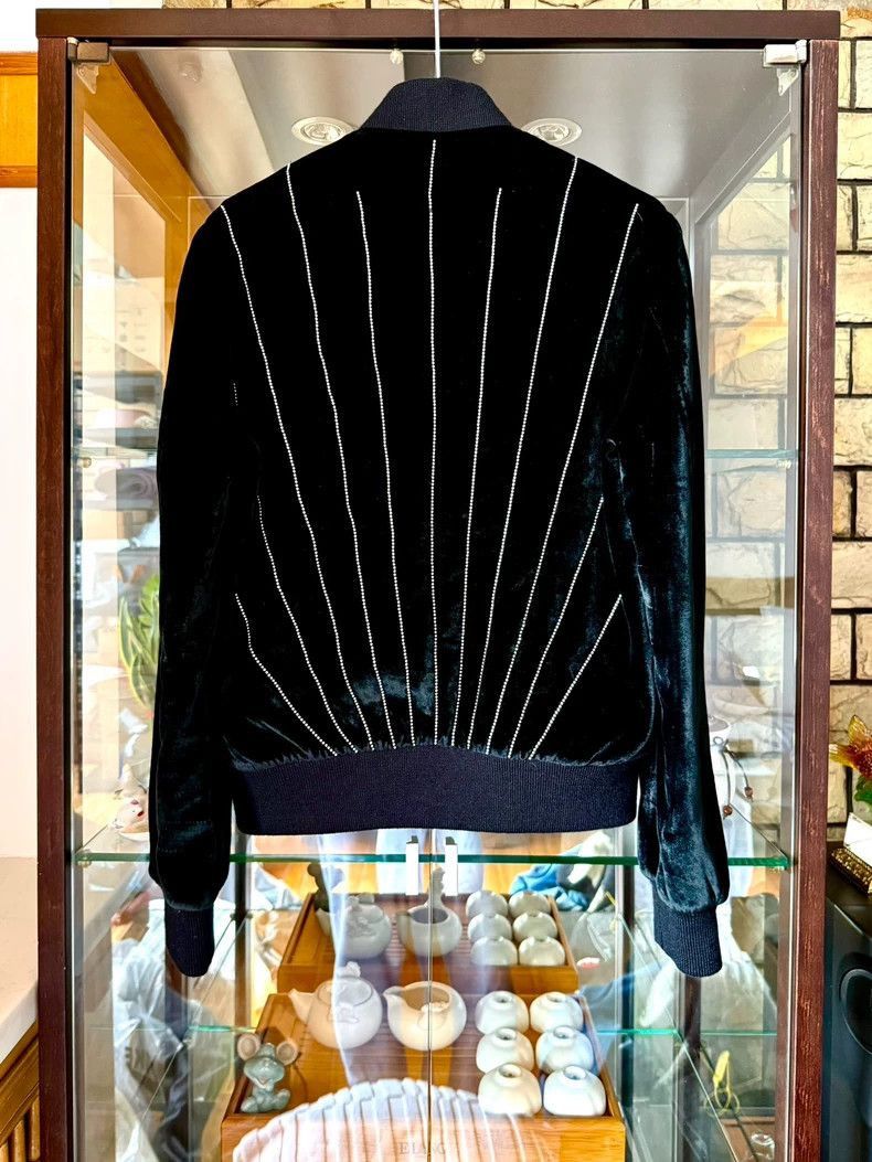 Saint Laurent Paris Saint Laurent Paris Saint Laurent Velvet Bomber Jacket wit Size US M / EU 48-50 / 2 - 3 Thumbnail