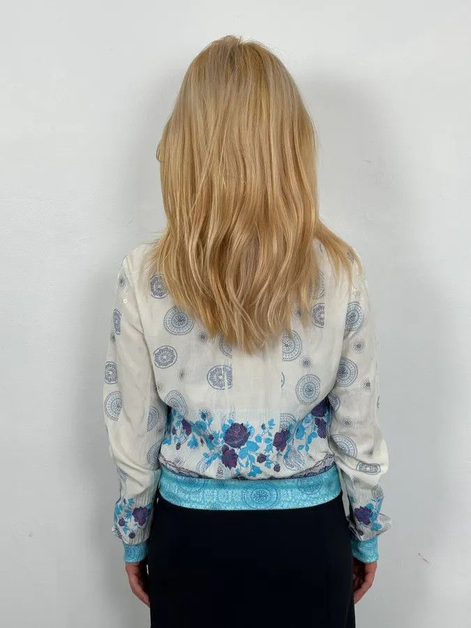 Jean Paul Gaultier 2000s Jean Paul Gaultier White & Blue Abstract Jacket Size S / US 4 / IT 40 - 3 Thumbnail