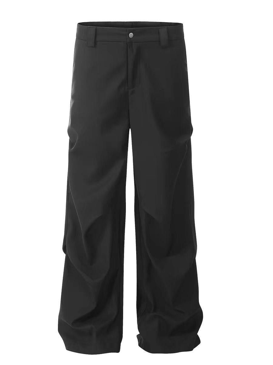 Pleated Studded Vintage Micro Flare Casual Pants