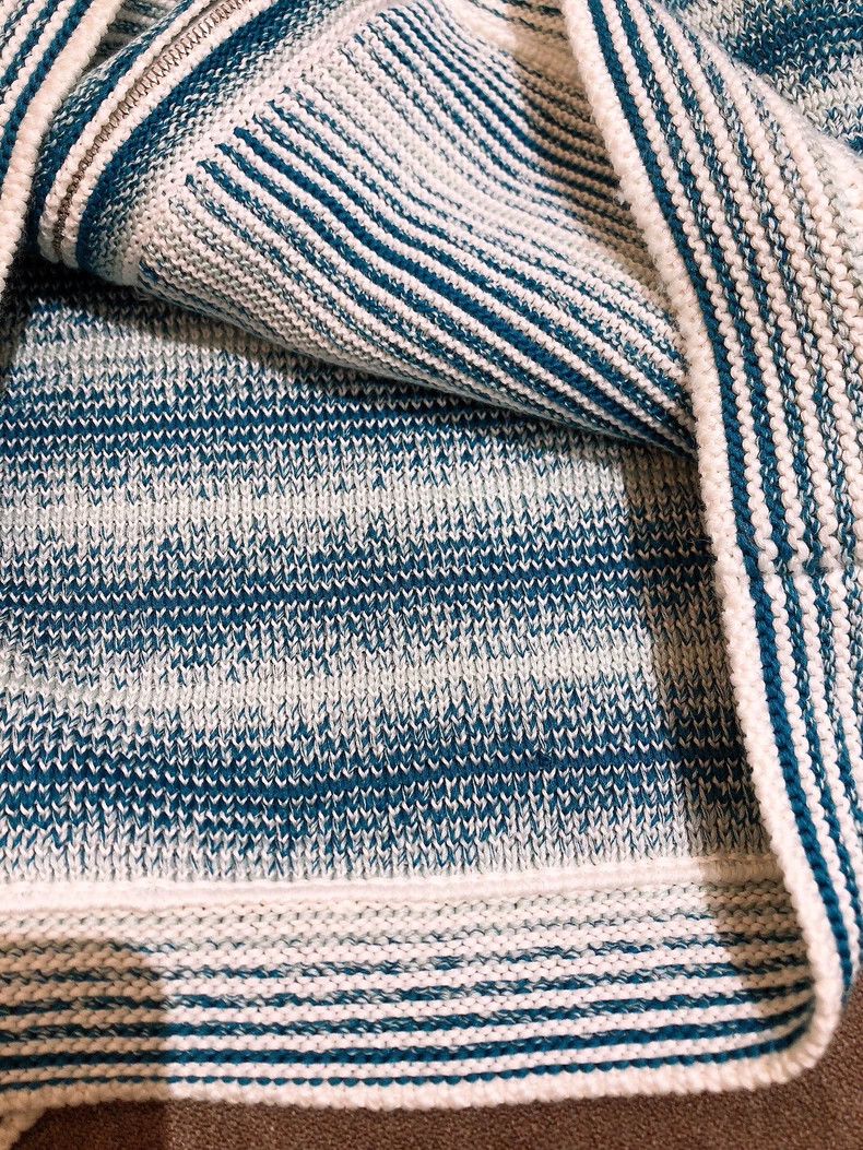 Loro Piana LORO PIANA Blue and white gradient stripes stand collar kn Size M / US 6-8 / IT 42-44 - 5 Thumbnail